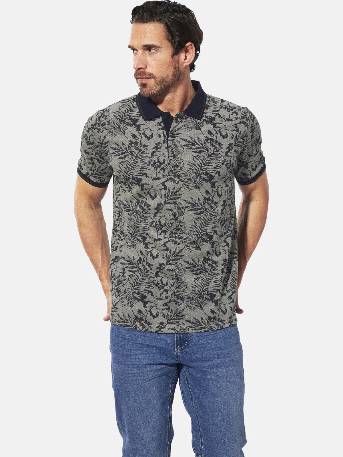 Babista Poloshirt DUITEZZI mit Blätter-Aufdruck
