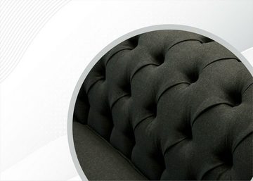 JVmoebel Chesterfield-Sofa Dunkelgrauer Chesterfield Dreisitzer Textilmöbel Luxus Design Neu, Made in Europe