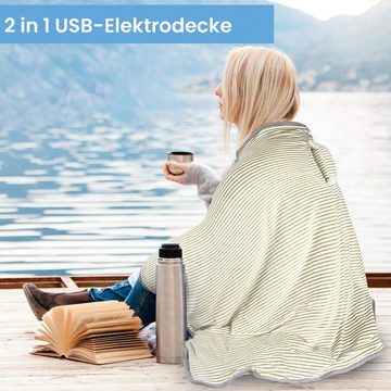 Vivitar Heizdecke USB Beheizbare Decke, Mini Decke 140x90 cm, aus doppelseitigem Flanell und Plüsch ultraweich - Heizbereich 22x22cm, 35~50 ℃ mit automatischer Abschaltzeit und Überhitzungsschutz, 5V-USB-Anschluss für Stromversorgung an Powerbank oder Ladegerät