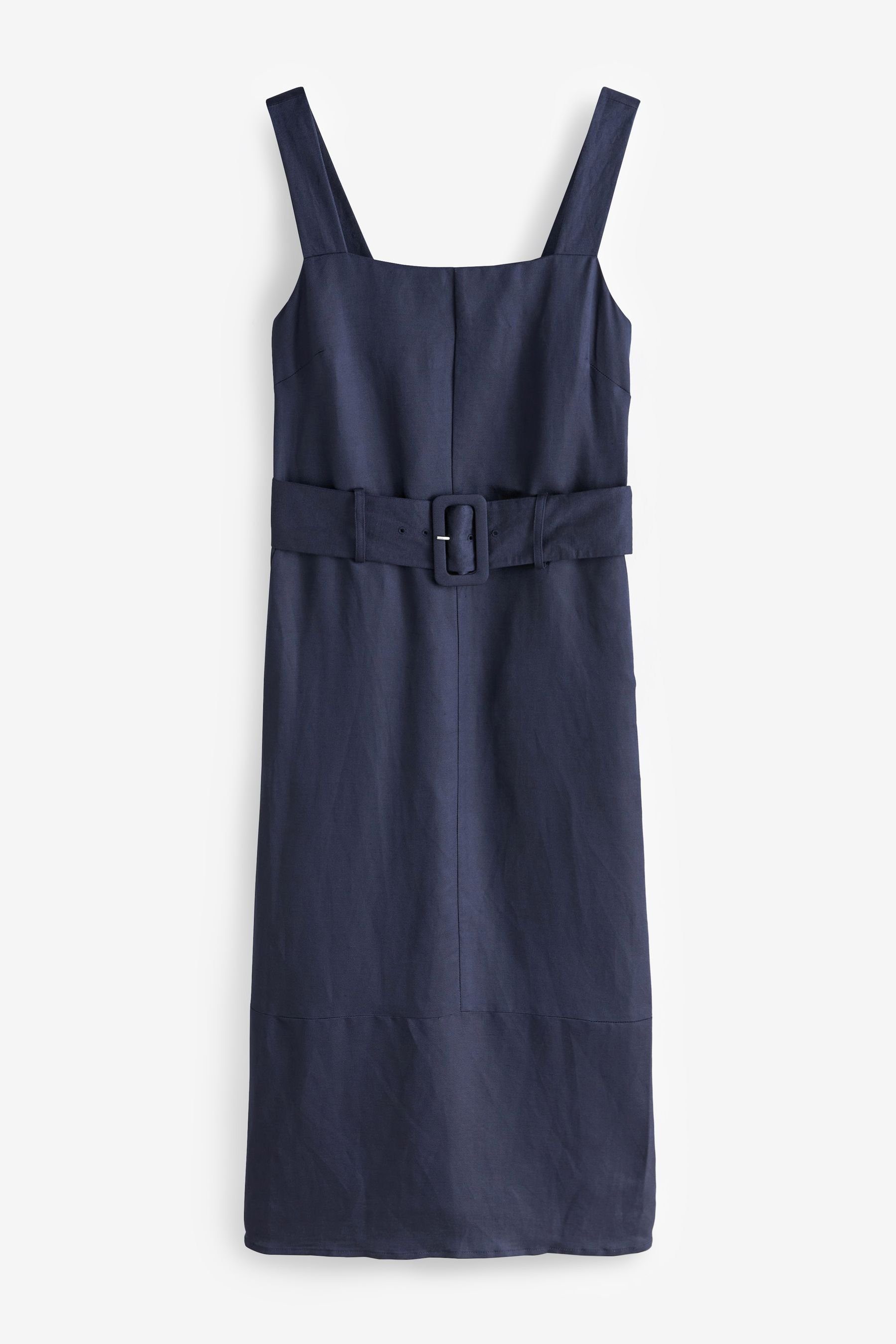 Next Midikleid Kleid aus Leinenmix mit Gürtel (1-tlg)