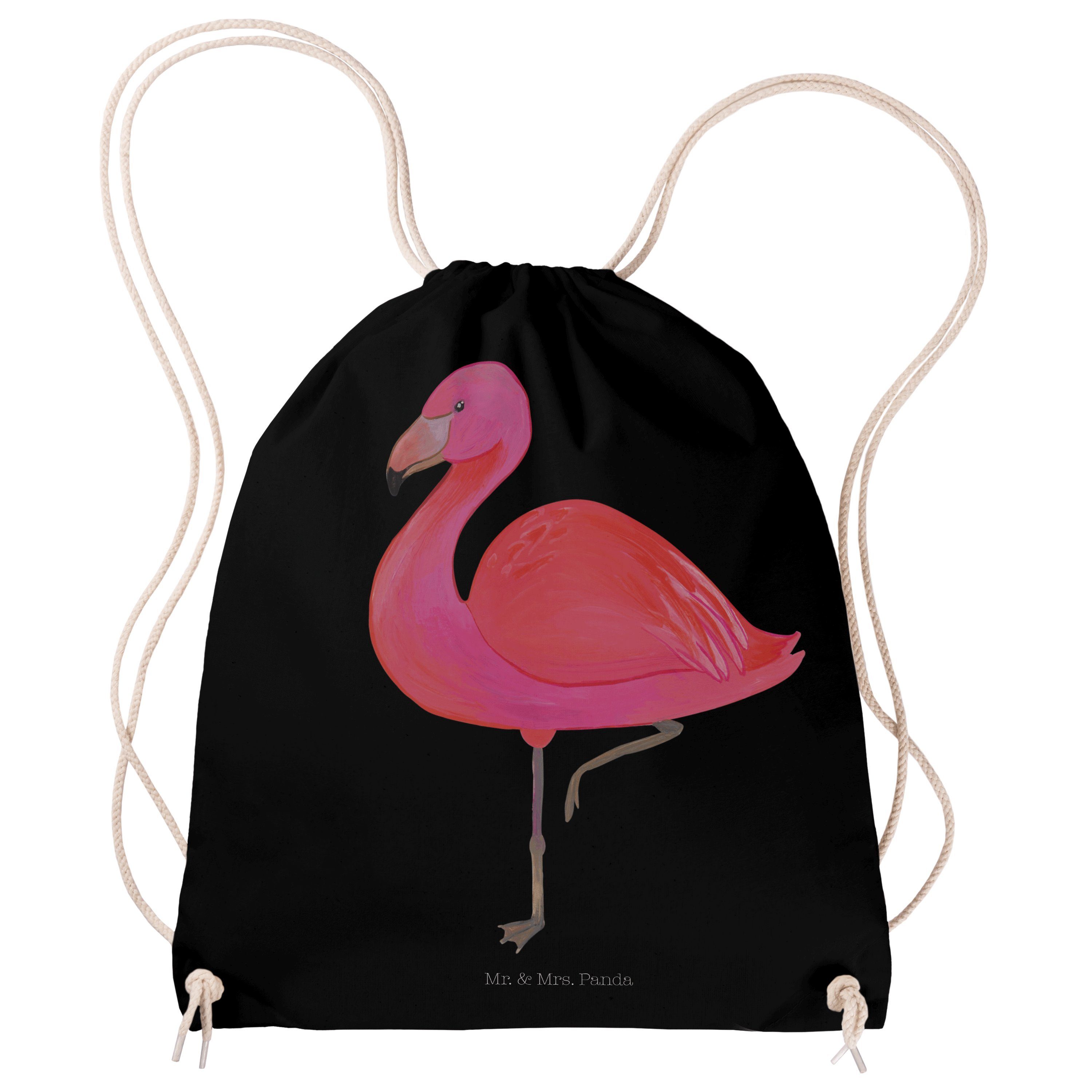 Mr. & Mrs. Panda Sporttasche Flamingo classic - Schwarz - Geschenk, für mich, rosa, Sportbeutel Ki (1-tlg)