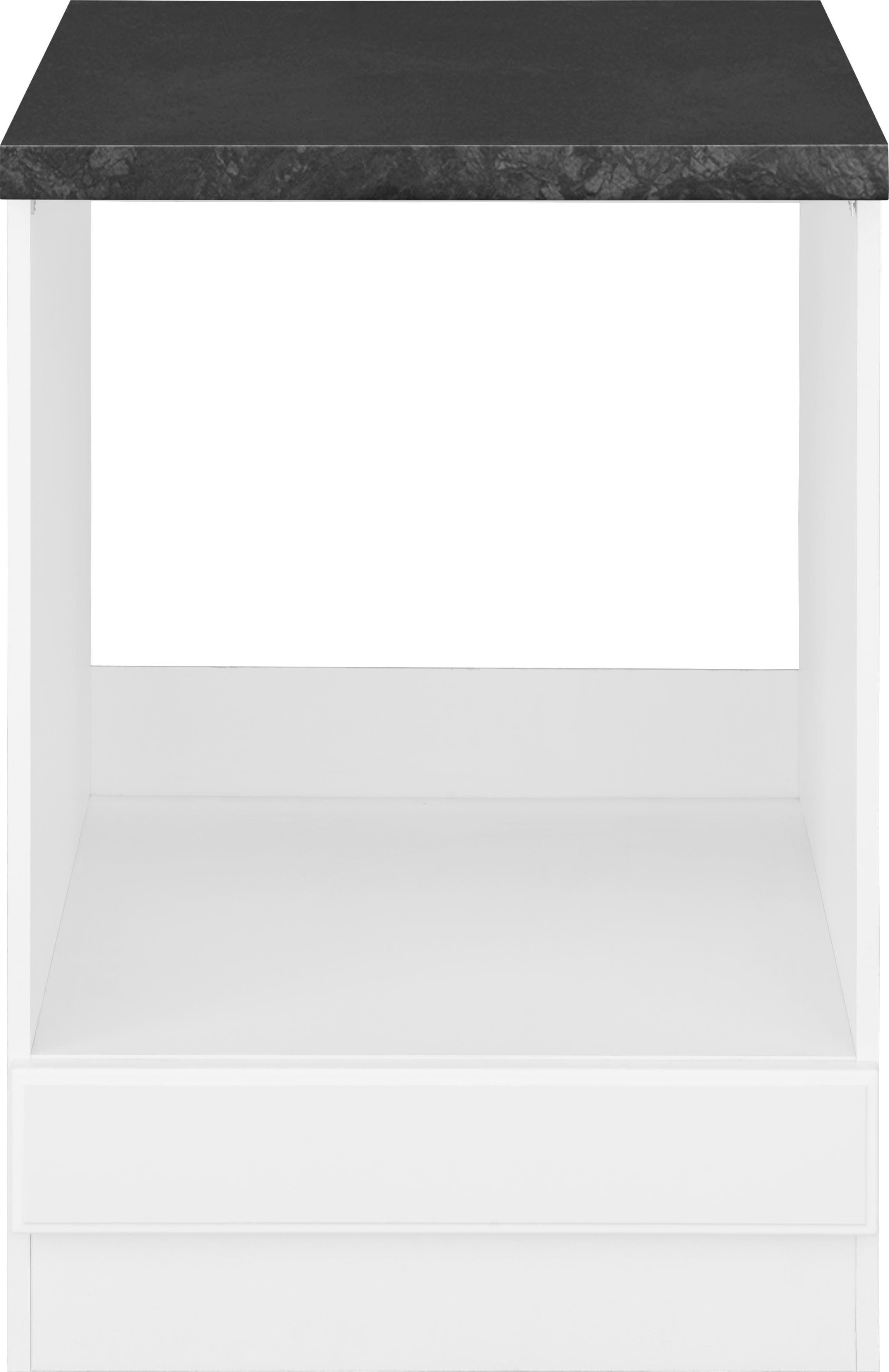 schwarz cm 60 Erla weiß/granit Kassettenfront mit wiho Küchen | weiß Herdumbauschrank breit