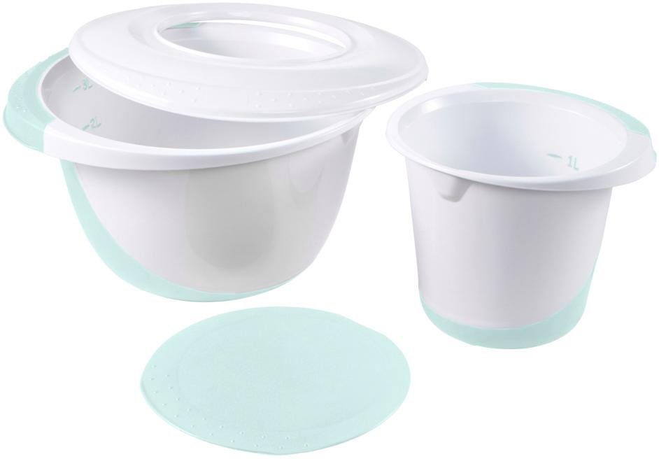 keeeper Rührschüssel camilla, Kunststoff, (Set, 4-tlg), 4in1, mit Spritzschutz, Teigschaber, Anti-Rutsch-Funktion