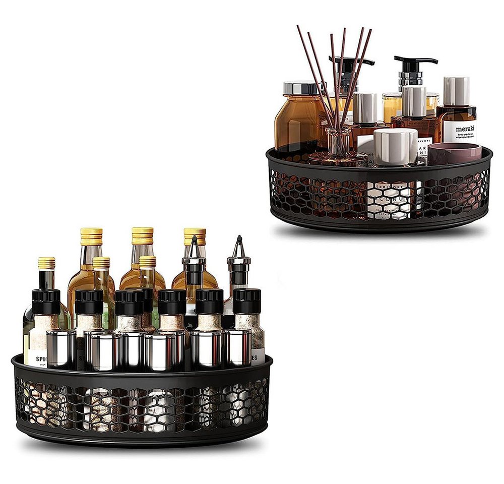 TUWENA Gewürzregal 2 Stück Lazy Susan Drehteller, 360° Rotierendes Gewürzregal, 2-tlg.