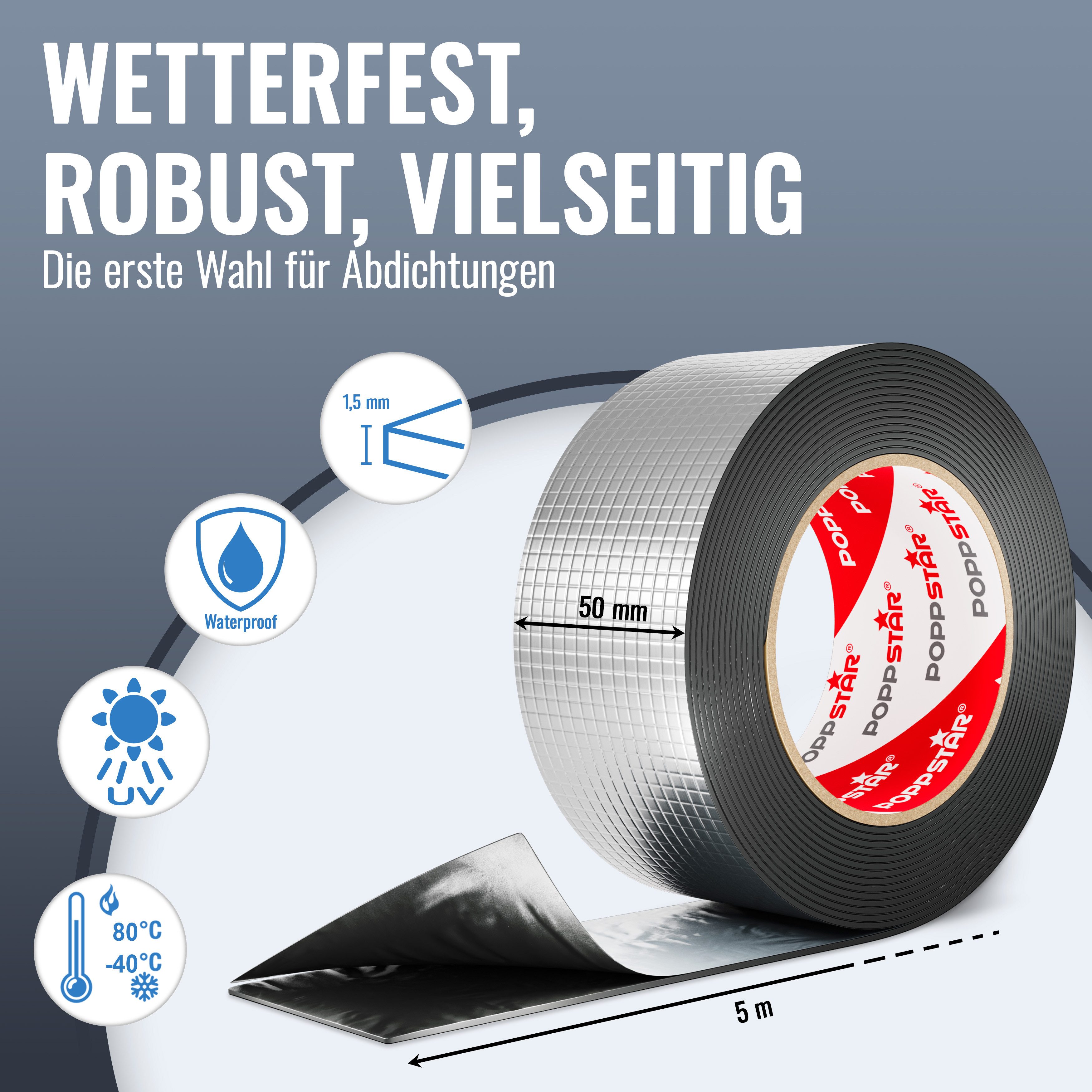 Poppstar Klebeband Alu Butylband selbstklebend (Dichtband günstig online kaufen