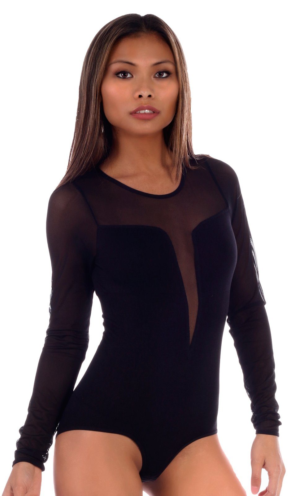 Charis Moda Body »"Yitima" Langarm mit transparenten Ärmeln und