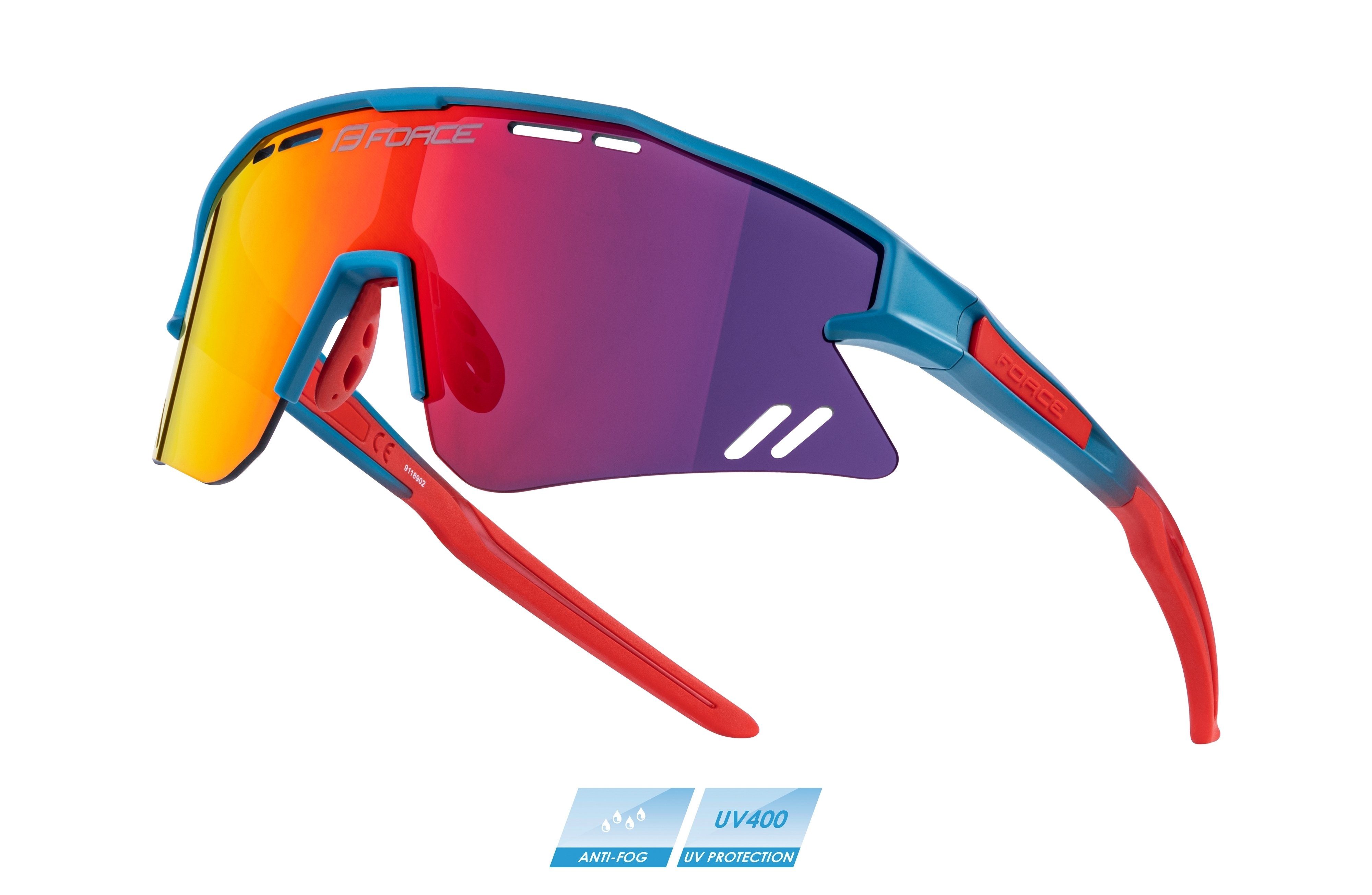 FORCE Fahrradbrille Sonnenbrille FORCE SPECTER rot verspiegelte Gläser