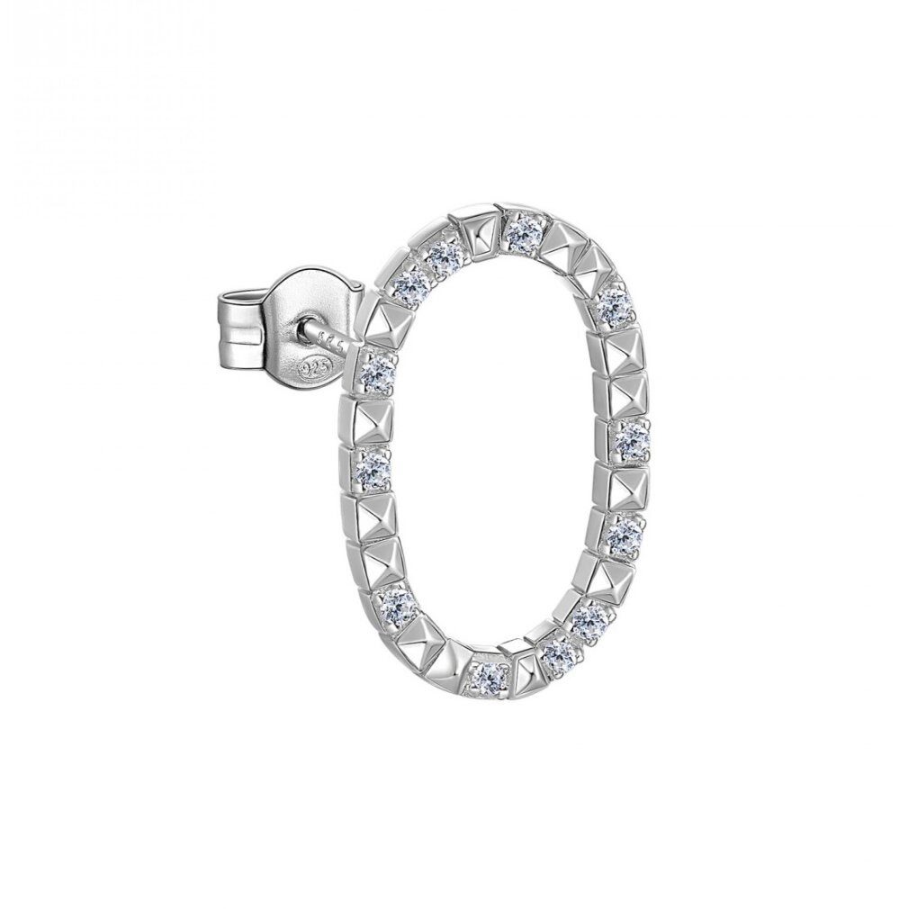 Rosato Ohrring-Set Silberner Einzelohrring mit Zirkonia O Cubica RZCU41