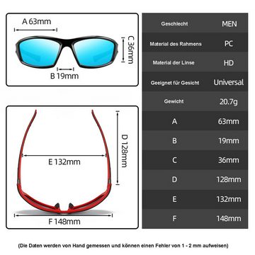 Rnemitery Fahrradbrille Herren UV-Schutz Polarisiert Sonnenbrille Outdoor Fahrrad Sportbrille