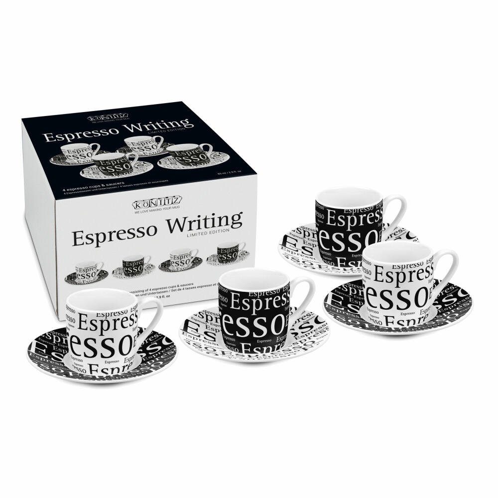 Espressotasse 4er Set Writing, 85 ml