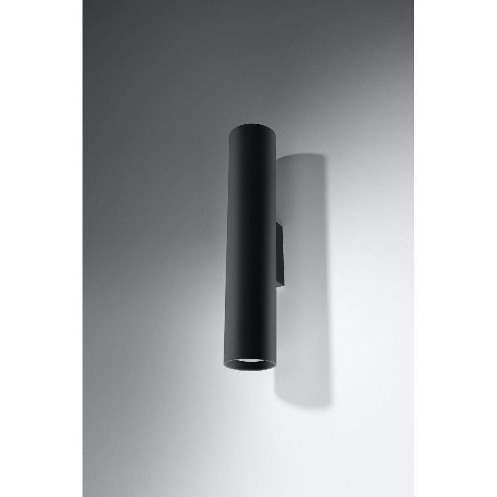 LAGOS ca. 6x8x30 2 Wandleuchte Wandlampe 2x SOLLUX cm lighting schwarz, GU10, Wandleuchte