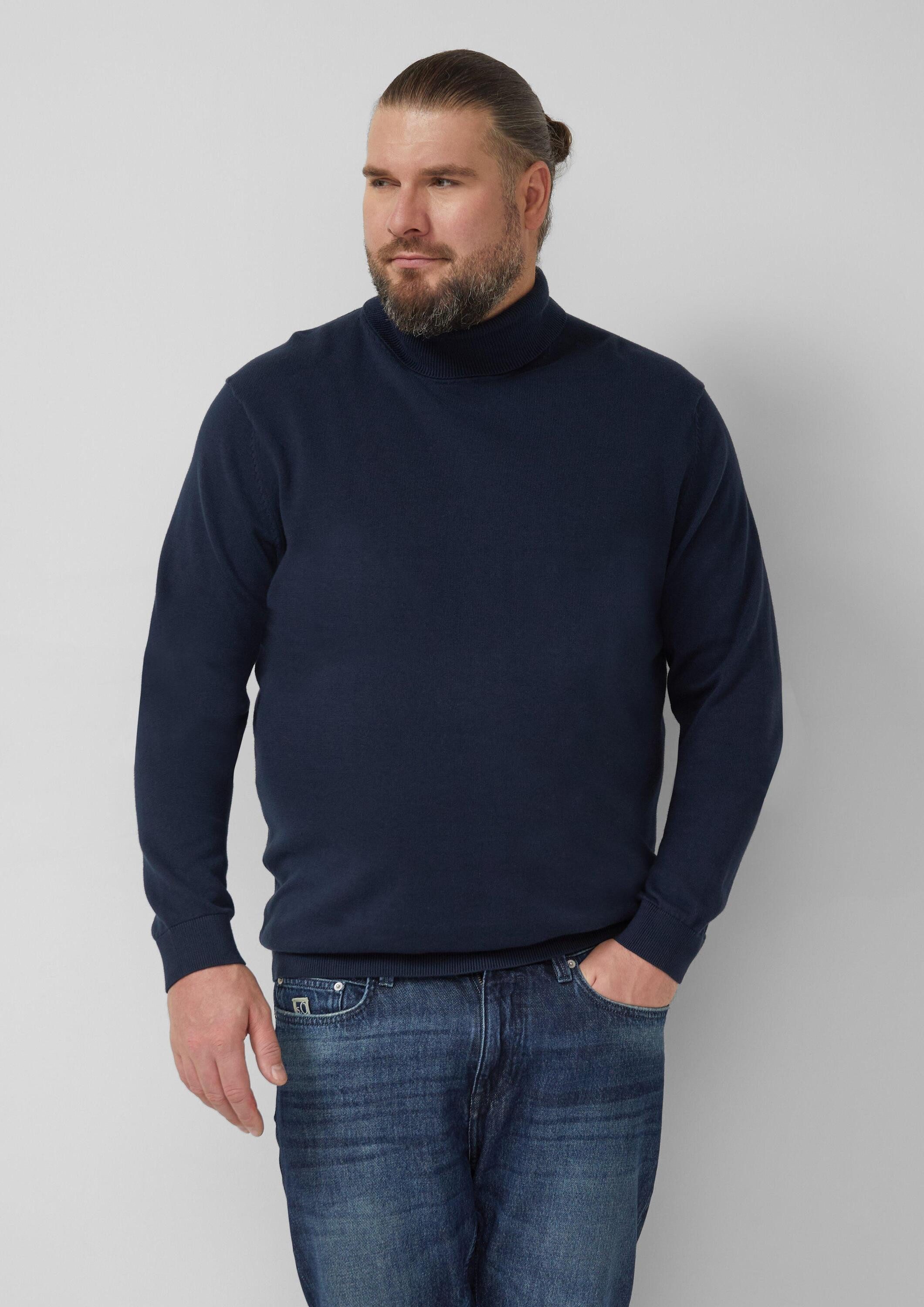 s.Oliver Longpullover Strickpullover Rollkragenpullover aus reiner Baumwolle