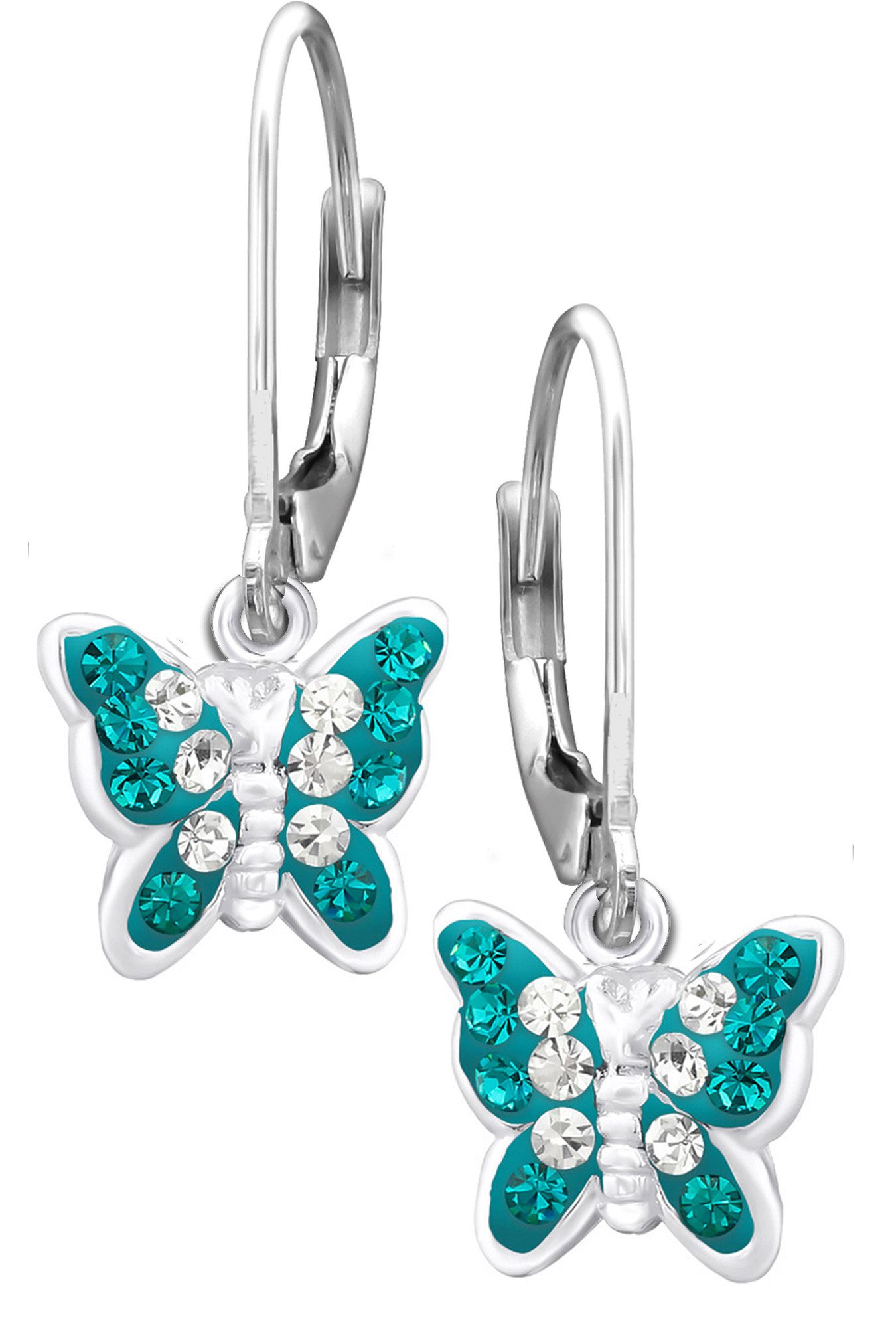 Limana Paar Ohrhänger filigrane Schmetterling Mädchen Ohrringe 925 Silber Brisur Schmuck (inkl. Dose), Geburtstag, Einschulung, Schulanfang, Ostern, Weihnachten, Nikolaus
