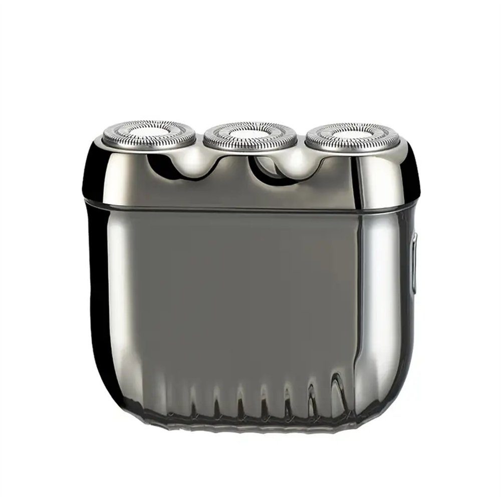 TUABUR Rasiermesser Mini-Akku-Rasierer für Männer, Nass/Trocken, tragbar Silber grau