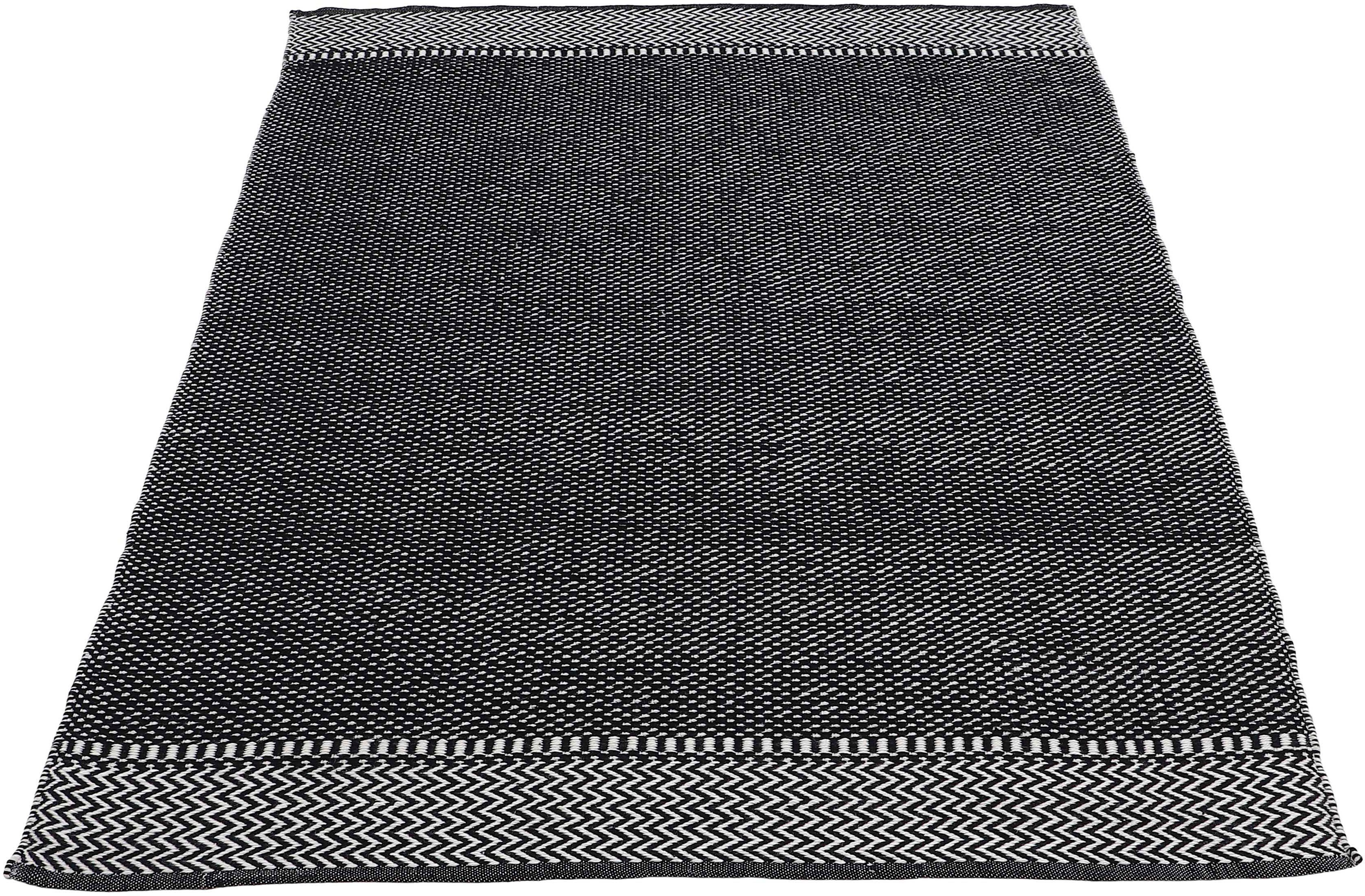 Material Höhe: Optik schwarz mm, Sisal carpetfine, 100% recyceltem Flachgewebe, Frida 7 rechteckig, (PET), 205, Teppich Wendeteppich,