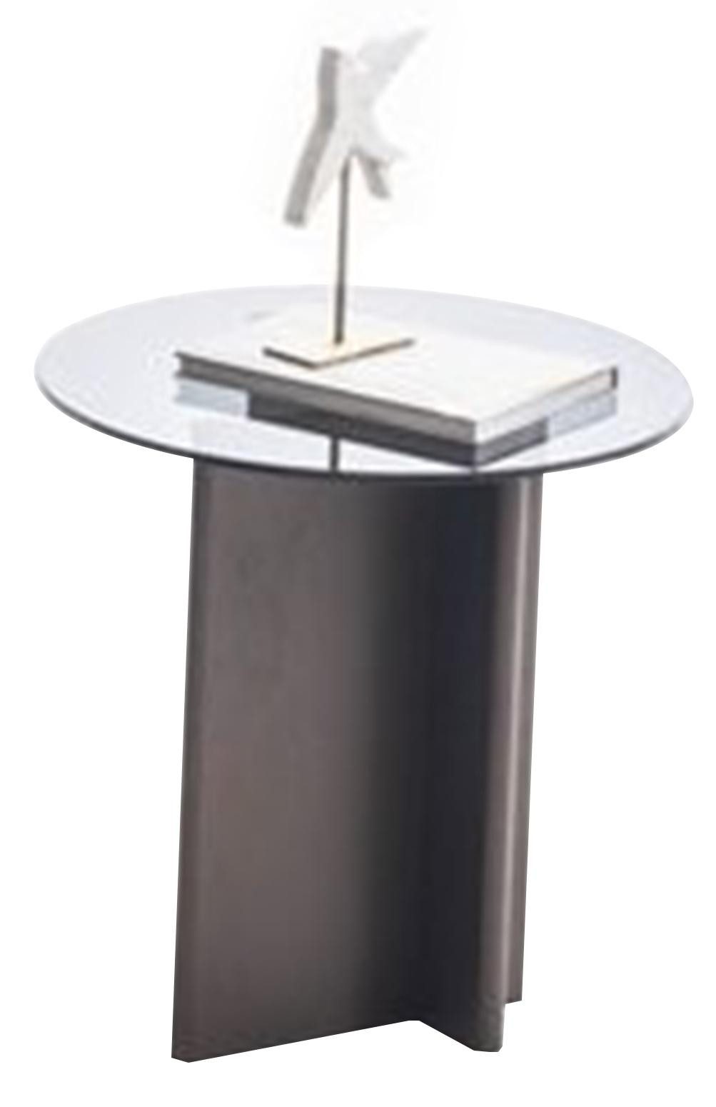 Beistelltisch Transparenter Glastisch mit edlem Metallfuß