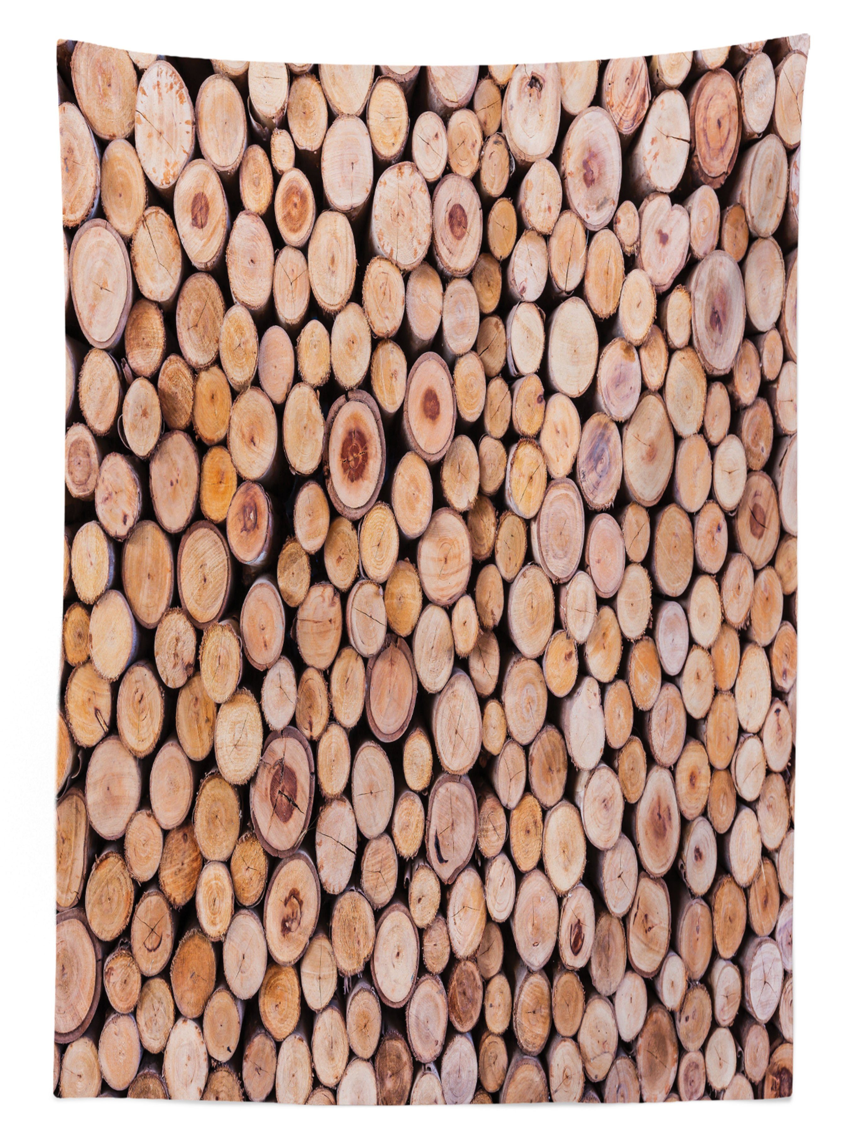 Holzschnittholz-Baum-Protokolle Bereich Für Waschbar Rustikal Klare Tischdecke Außen geeignet Farben, Abakuhaus den Farbfest