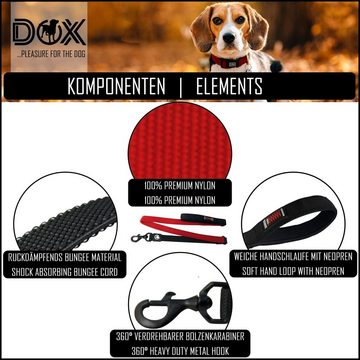 DDOXX Hundeleine Hundeleine Bungee Nylon 120cm, viele Farben, Lila 2,0 X 120 Cm Leder