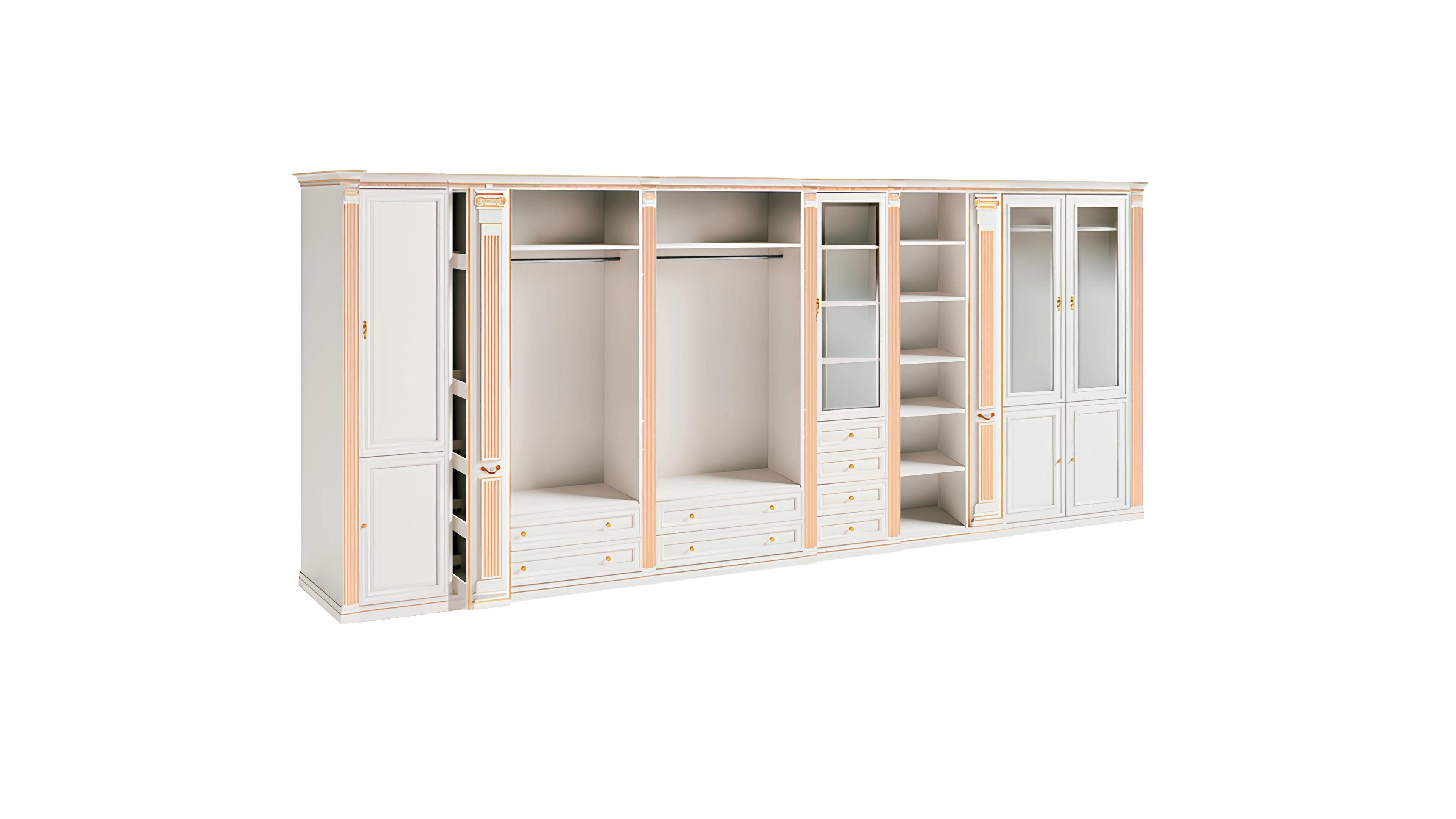 JVmoebel Kleiderschrank Begehbarer Schrank aus hochwertigem Holz mit elegantem Design (Kleiderschrank) Made in Europa