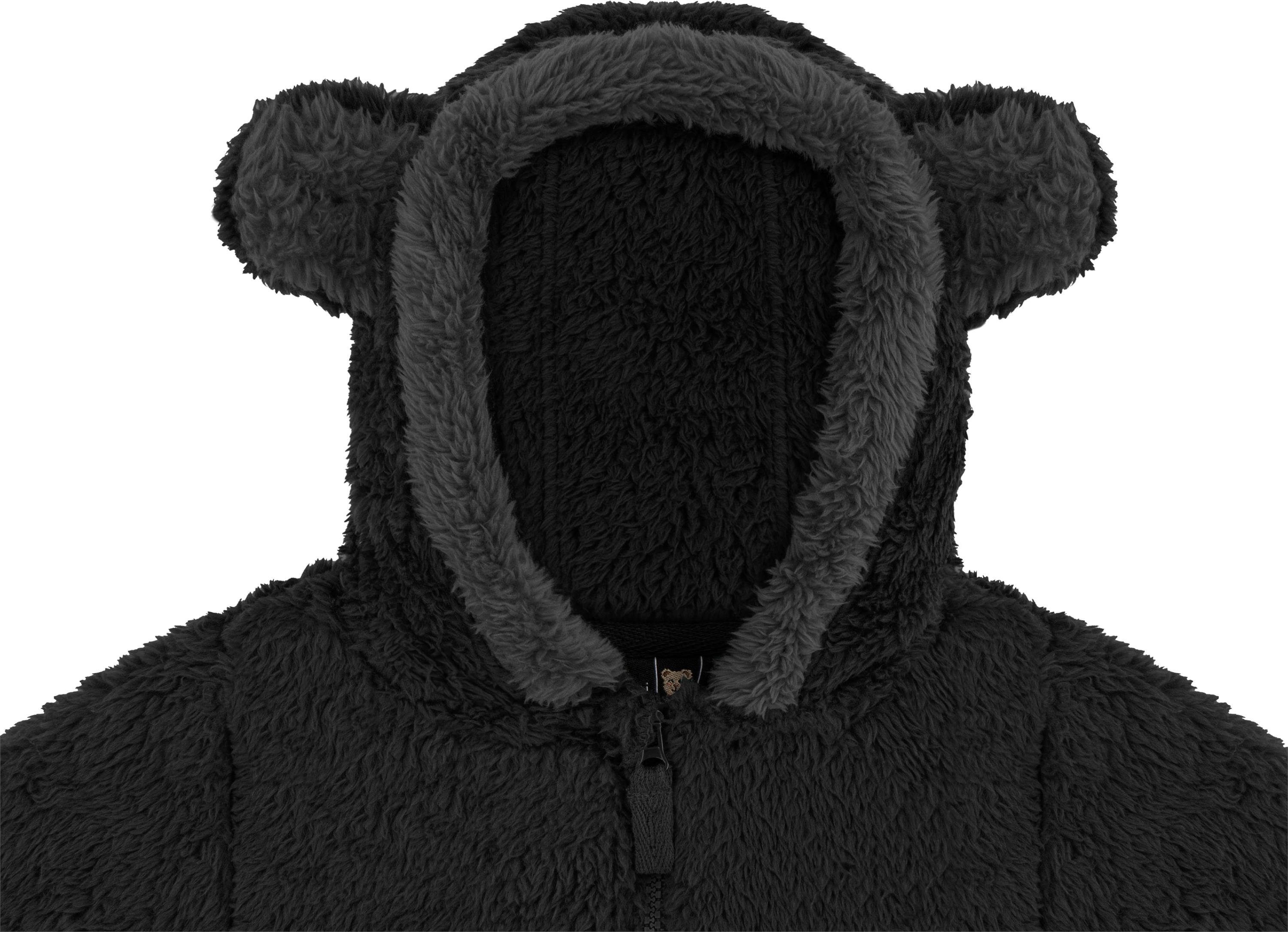 normani Fleecejacke Kinder Teddy Jacke Barvas Winterjacke Übergangsjacke Sherpajacke mit Kapuze und Ohrem