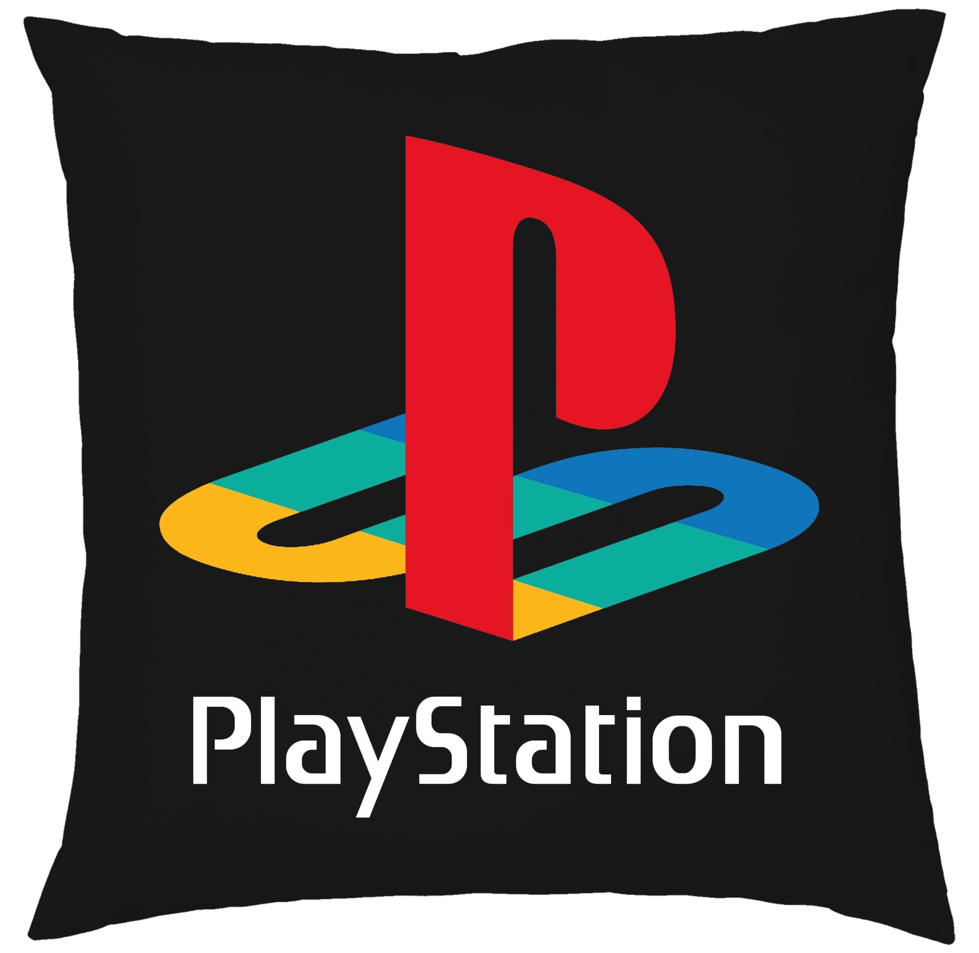 Blondie & Brownie Dekokissen Playstation Spiele Gaming Konsole Super Retro Vintage, Kissen mit Füllung