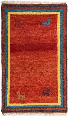 Wollteppich Gabbeh - Indus - 130 x 75 cm - rost, morgenland, rechteckig, Höhe: 18 mm, Wohnzimmer, Handgeknüpft, Einzelstück mit Zertifikat