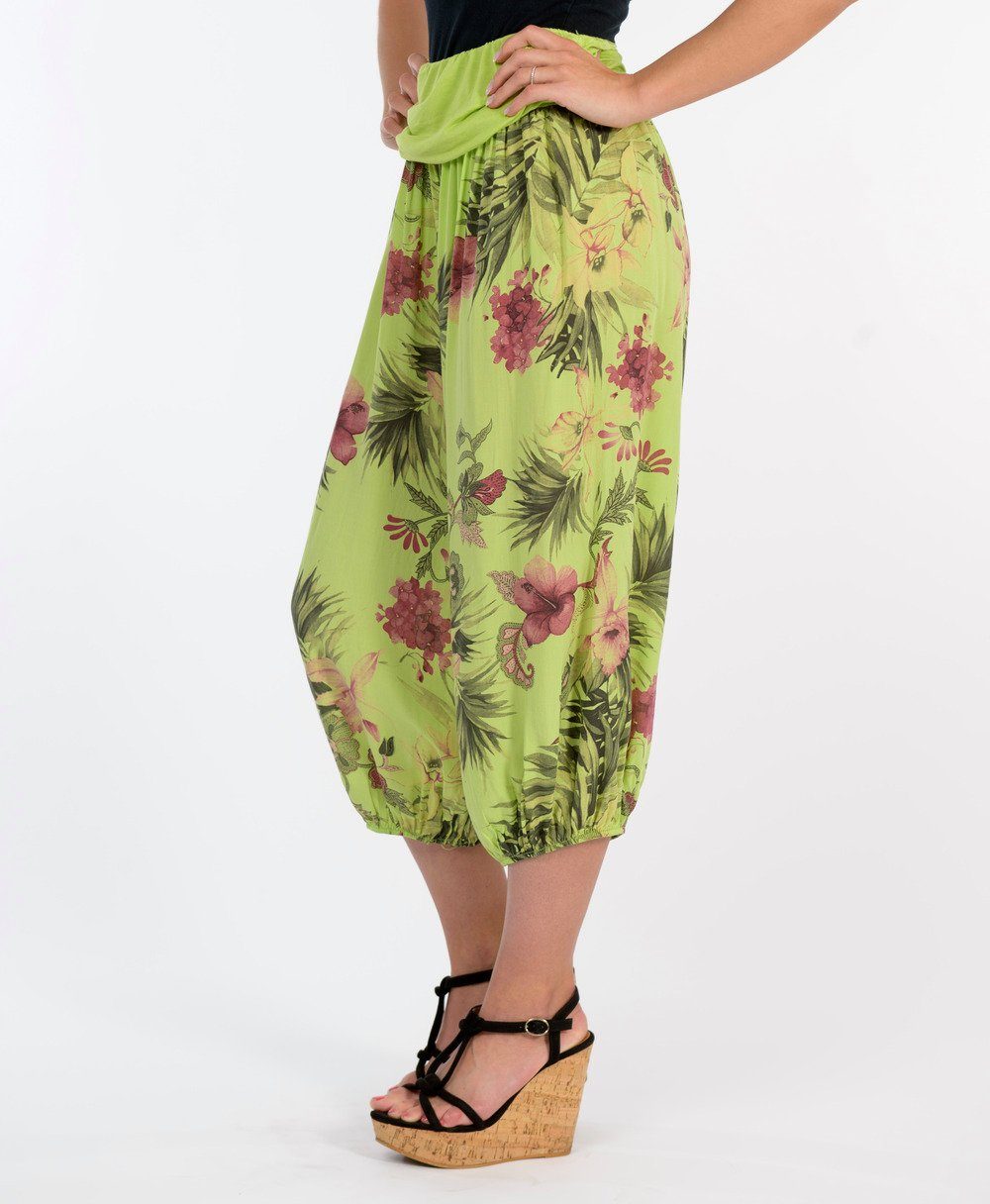hellgrün Muster Haremshose mit floralem Aladinhose fashion Einheitsgröße more 8938 malito than
