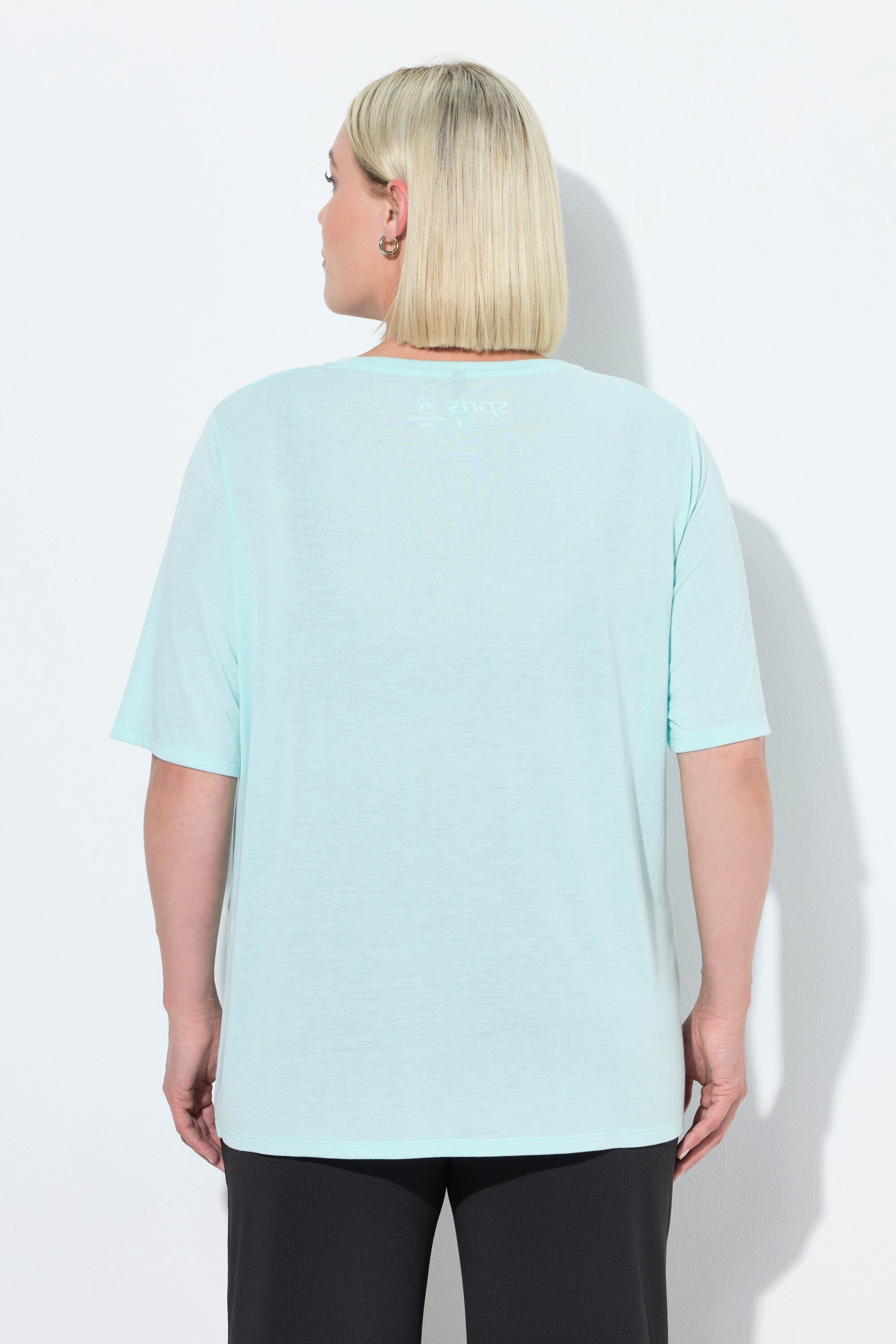 Ulla Popken T-Shirt Funktions-Shirt antibakteriell Rundhals Halbarm