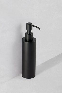 Ambrosya Seifenspender Seifenspender aus schwarzem Edelstahl - Seifenhalter Seife Spender Bad Küche WC Glas, ohne Bohren