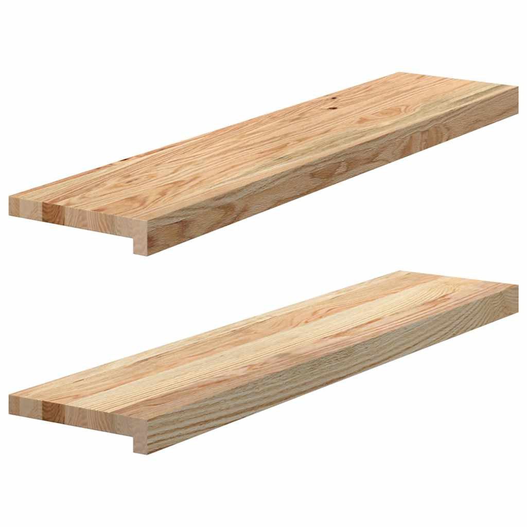 vidaXL Fensterbank Fensterbänke 2 Stk Unbehandelt 90x20x2 cm Massivholz Eiche