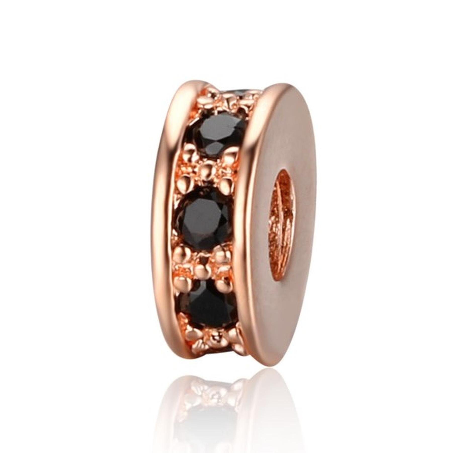 Kopper-24 Ремесленные бусы Schmuck-Perlen 5 Stück, Charm Spacer Beads für Armbänder glitzernd, 3x