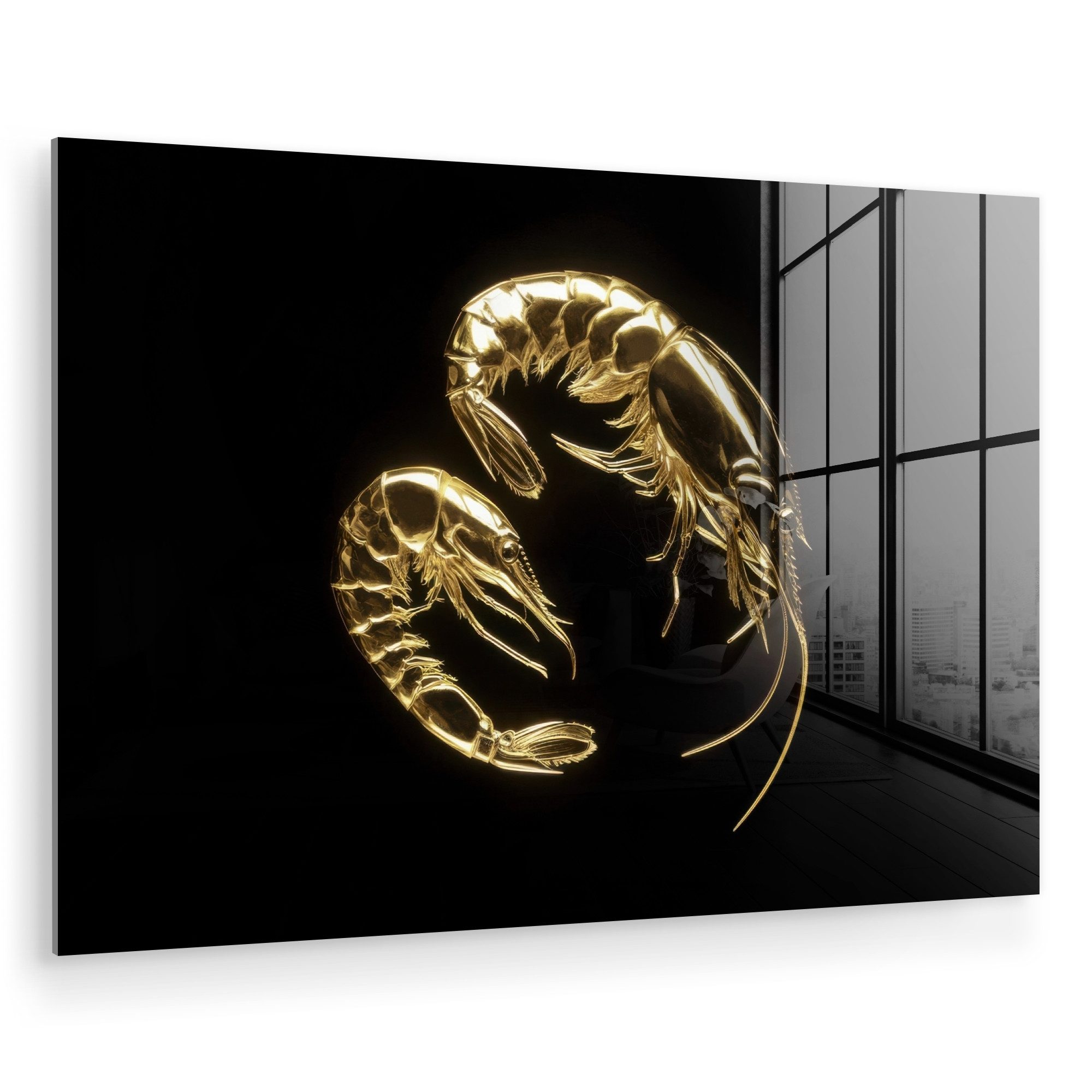 MuchoWow Acrylglasbild Shrimps - Schwarz - günstig online kaufen