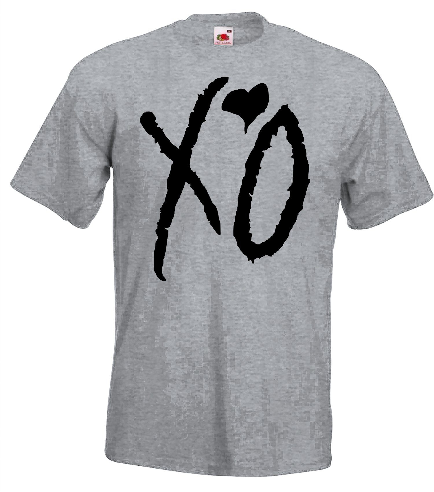 grau T-shirt Youth Herren mit Frontprint XO Designz T-Shirt trendigem