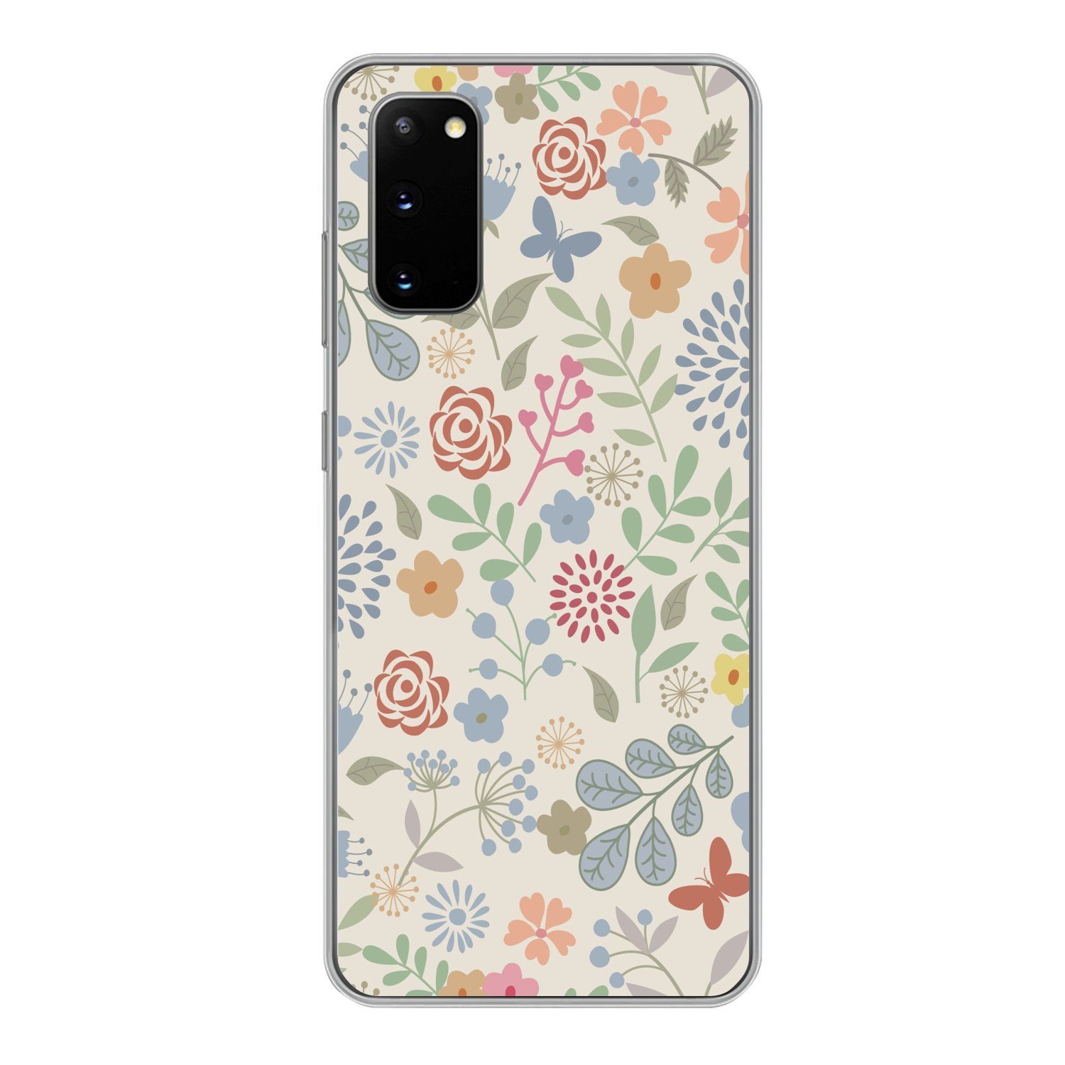 MuchoWow Handyhülle für Samsung Galaxy S20 Eine Blumenmuster-Illustration mit vielen Blume, Phone Case, Silikon, Schutzhülle Dünn
