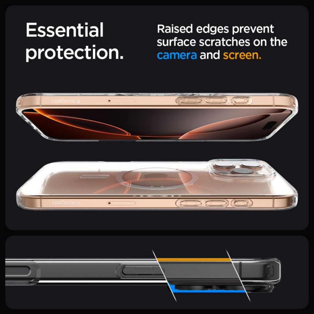 Spigen Handyhülle Liquid Crystal mit Magnetfunktion Kompatibel mit iPhone 16 Pro Max 6,9, Integrierte Magnetfunktion für stabiles kabelloses Laden