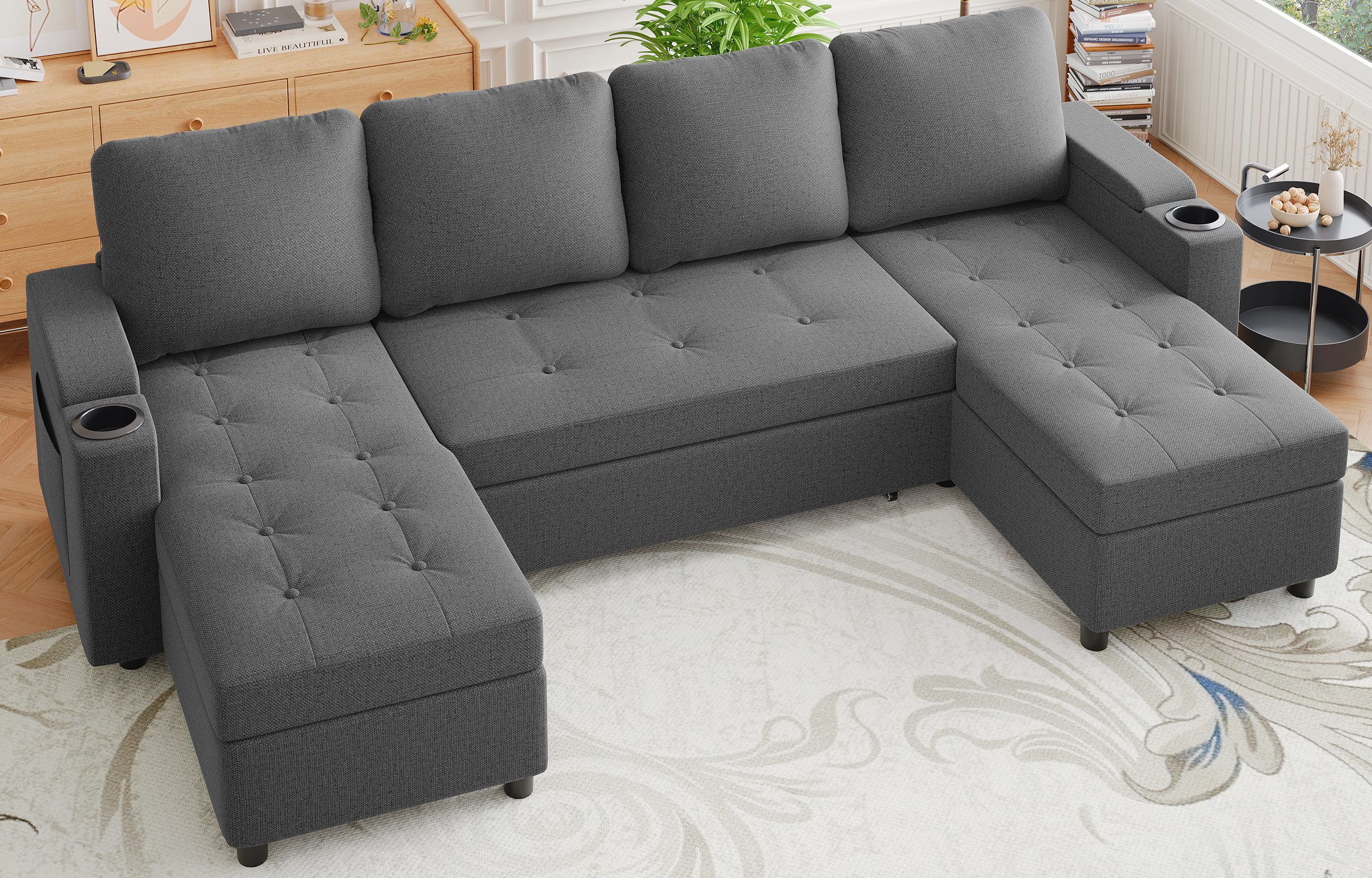 GUNJI Ecksofa L-shaped/U-shaped sofa with storage and sleeping functions