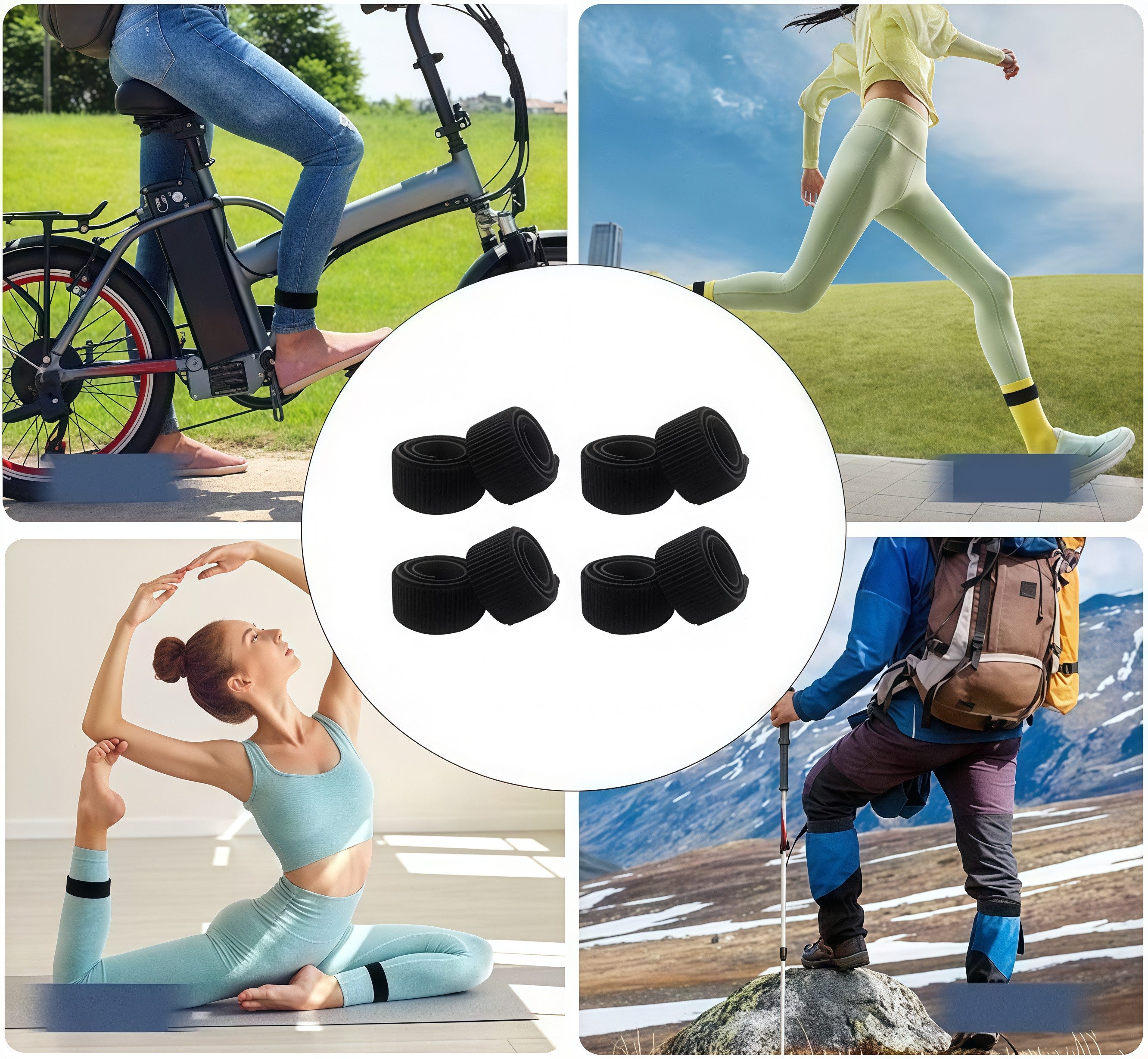 FOUORTUNATE-BEE Klettband 8 Elastische Klettbänder für Beine, Taille und Training, (8-St), Dehnbare Klettgurte für sicheren und flexiblen Halt – Bild 5 von 5