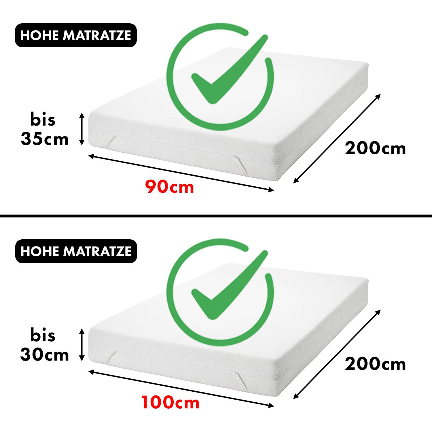 Jacobson Spannbettlaken BOXSPRING & ÜBERLÄNGE aus 100% Baumwolle, für hohe & lange Matratzen, Jersey Bettlaken 160 g/m² – Bild 4 von 5