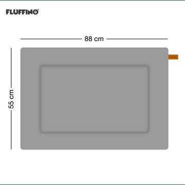 FLUFFINO® Tierdecke Hundedecke/Hundekissen - Wildlederimitat - Größe M (88 x 55 cm) - grau