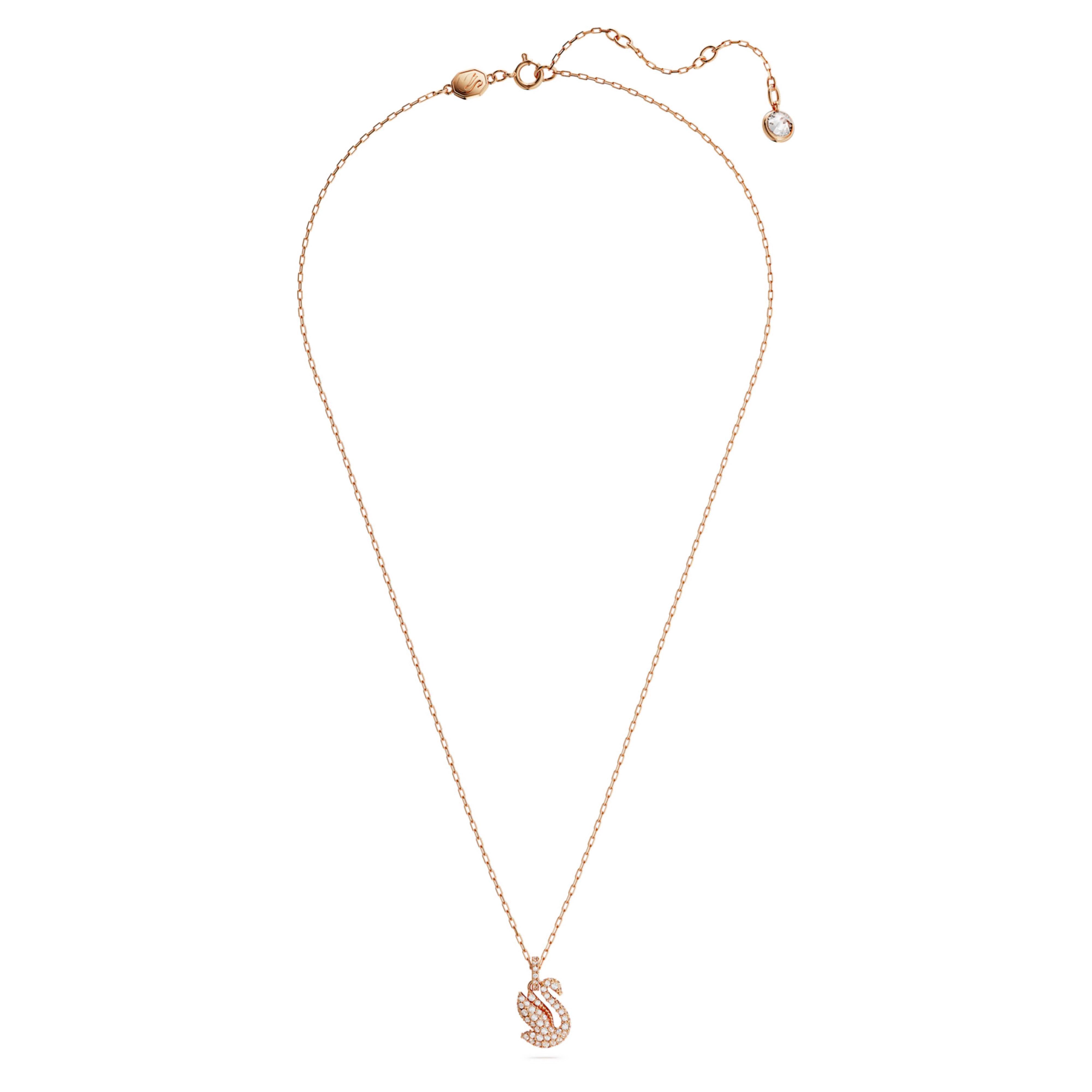 Swarovski Charm-Kette Iconic Swan Anhänger Klein, Weiß, Roségold-Legierungs günstig online kaufen