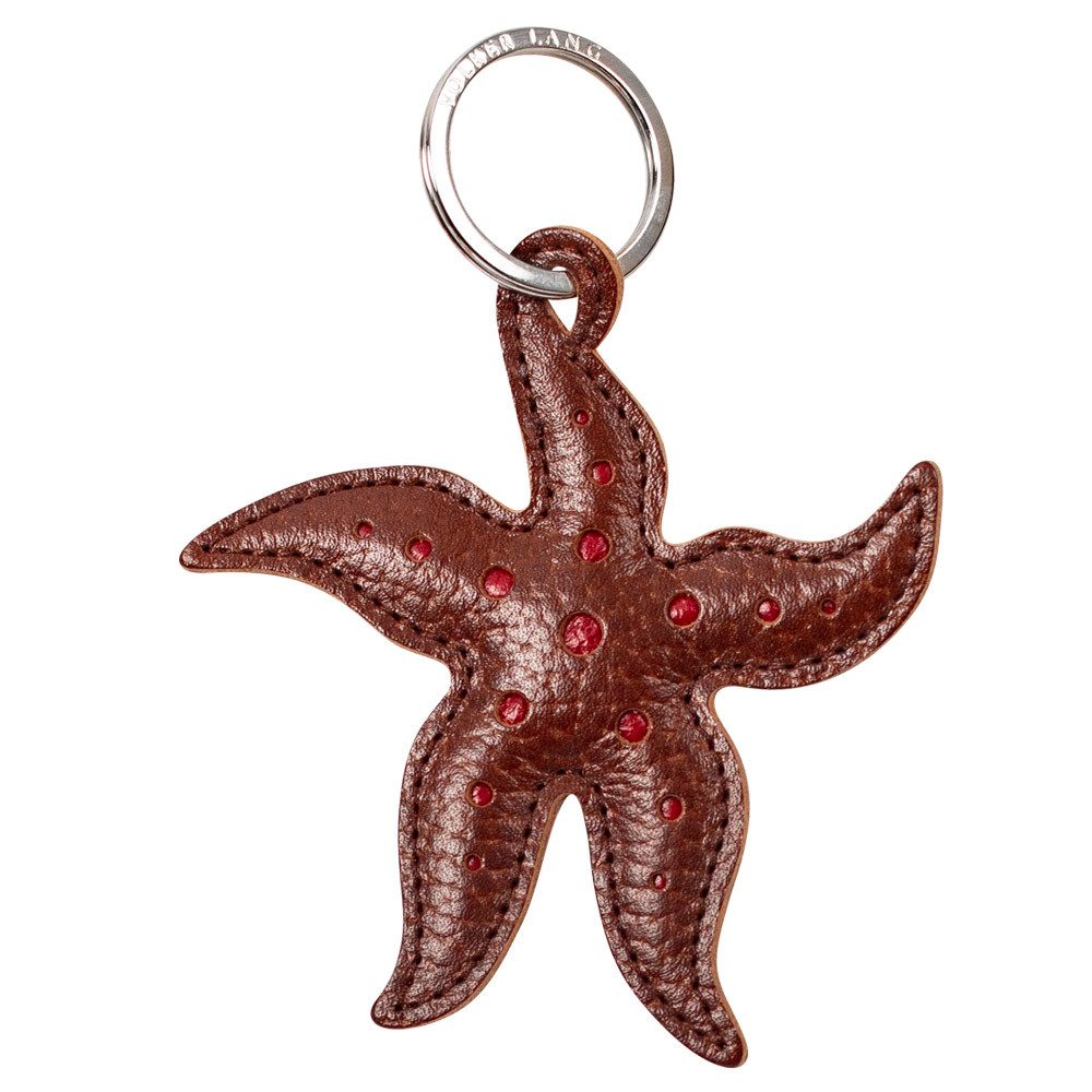 VOLKER LANG Schlüsselanhänger SEASTAR SR22, Seestern Schlüsselanhänger aus Leder in Seesternform
