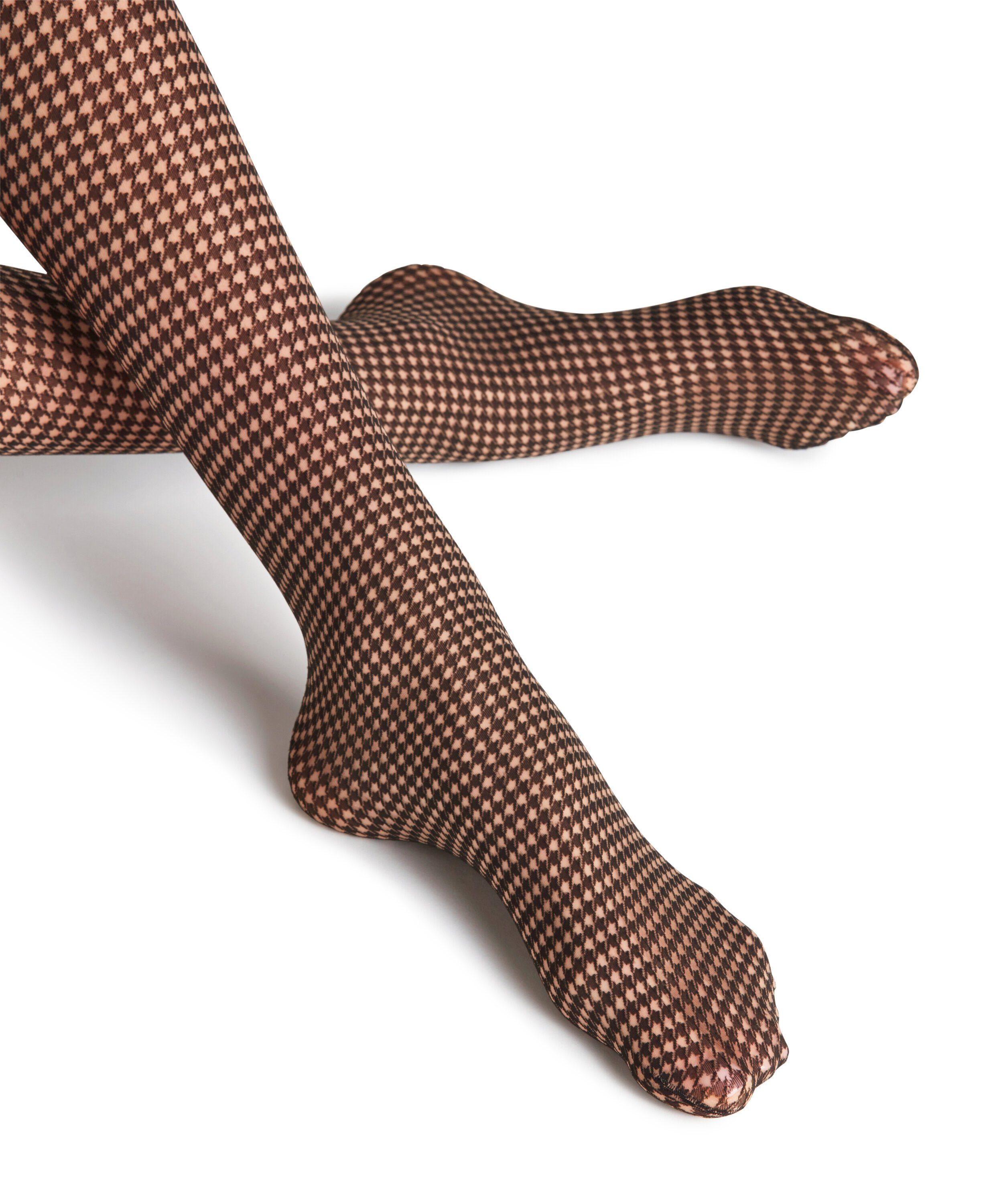 (1 15 powder aus Houndstooth FALKE Feinstrumpfhose DEN hochwertigem (4169) Material St)