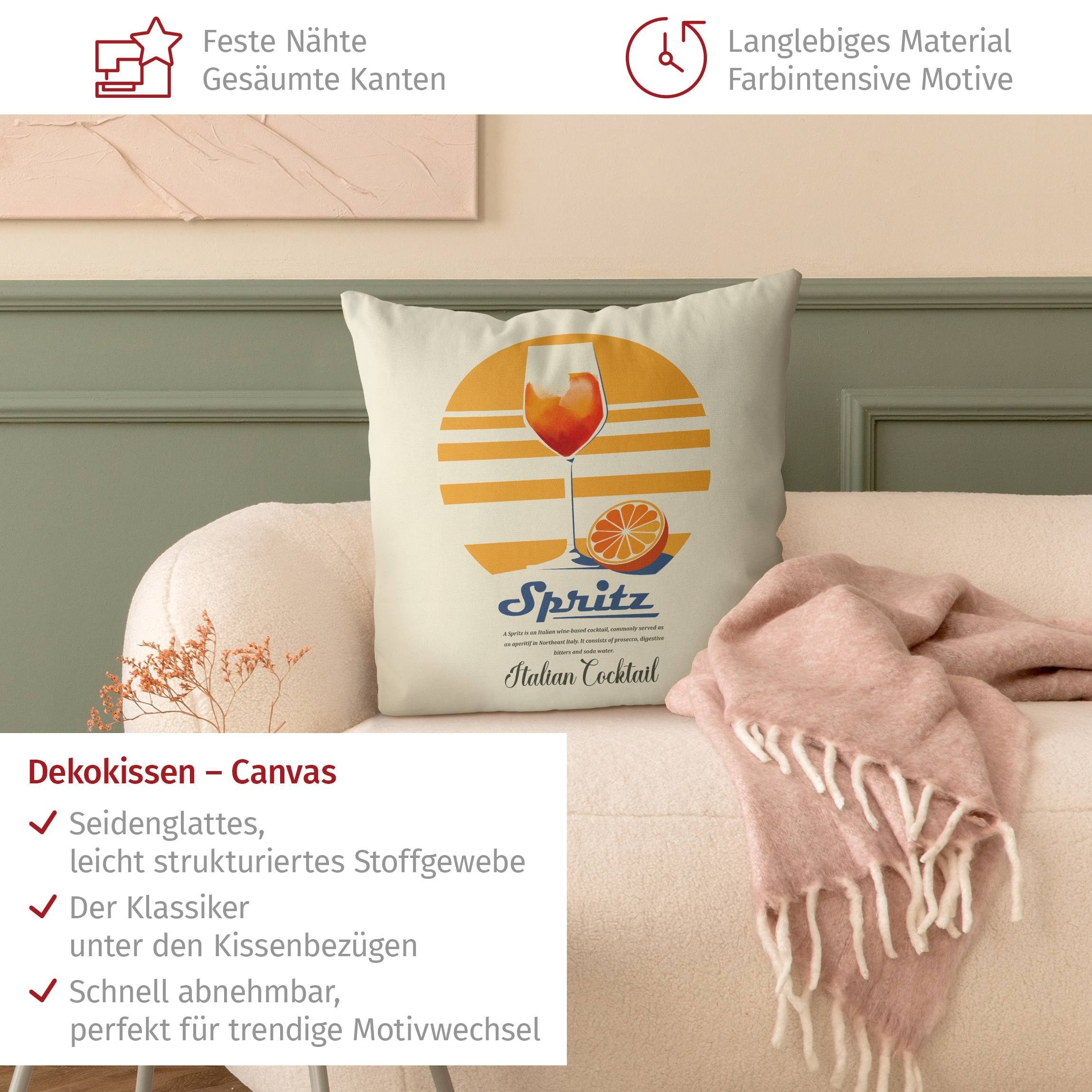 Bilderdepot24 Dekokissen drinnen Kissenhülle/ Sofakissen/ Zierkissen Kissenhülle orange Buchsta, Bezug mit / ohne Füllung Zierkissen Outdoor Sofa Bett