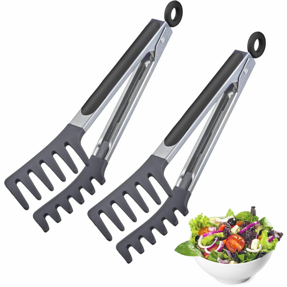 WESTMARK Servierzange 2 Stück, ideal für Buffets, 25,5 cm Länge, Gebäckzangen, rostfrei, gummierte Griffe, spülmaschinengeeignet, BPA-frei