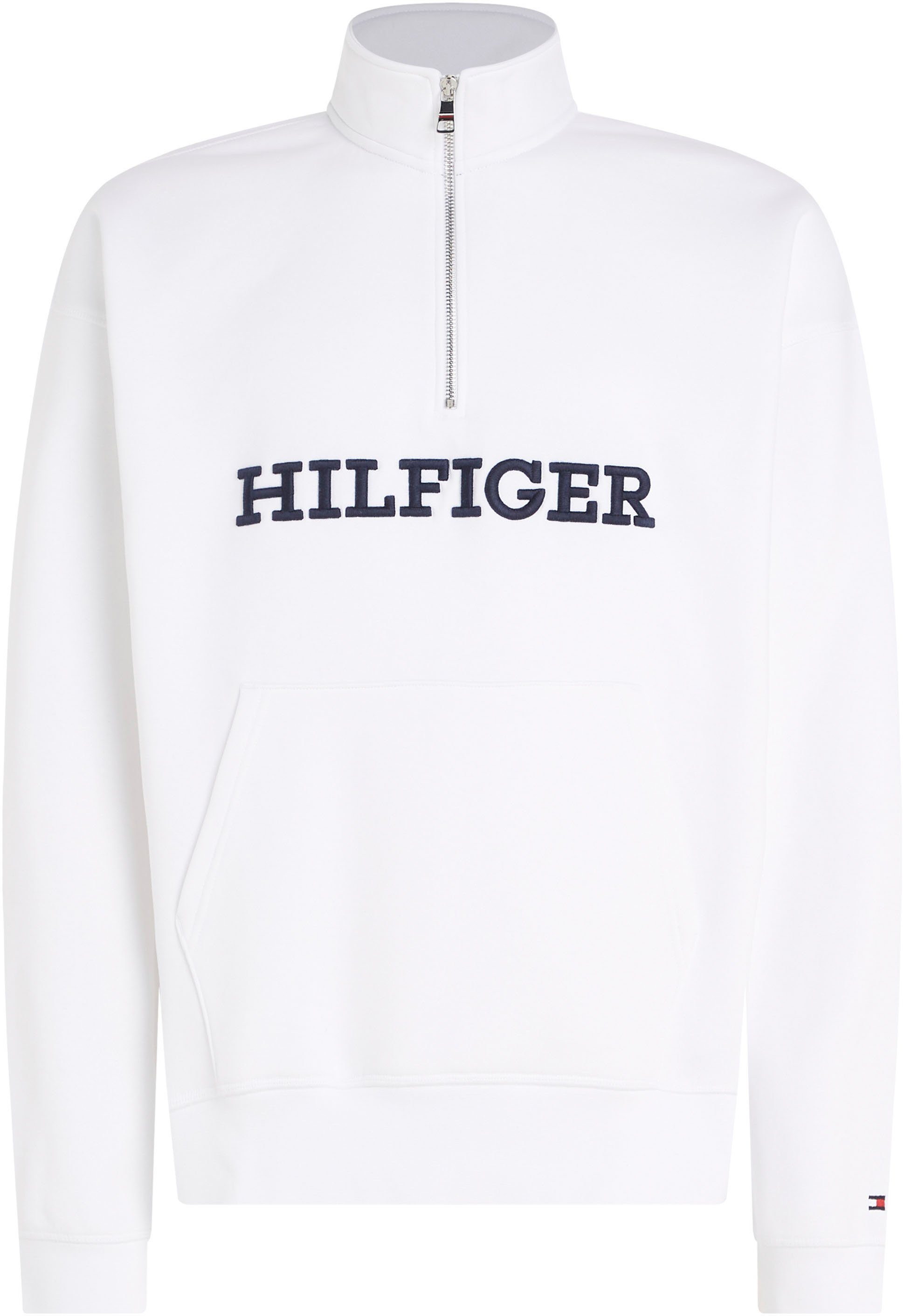 Tommy Hilfiger Sweatshirt MONOTYPE White NECK EMBRO MOCK