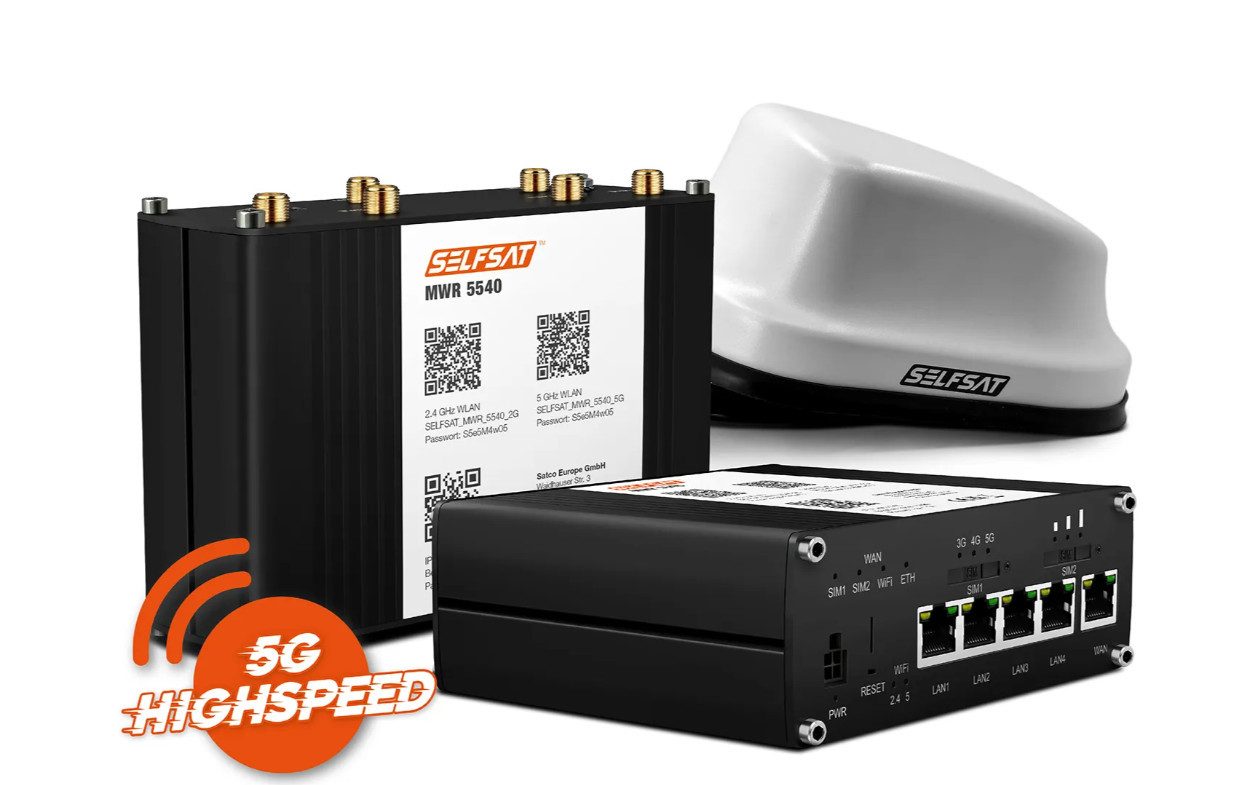 Selfsat SELFSAT MWR 5540 5G Cat 12 WLAN Маршрутизаторы bis 2,6 Gbps Mobilfunkantenne