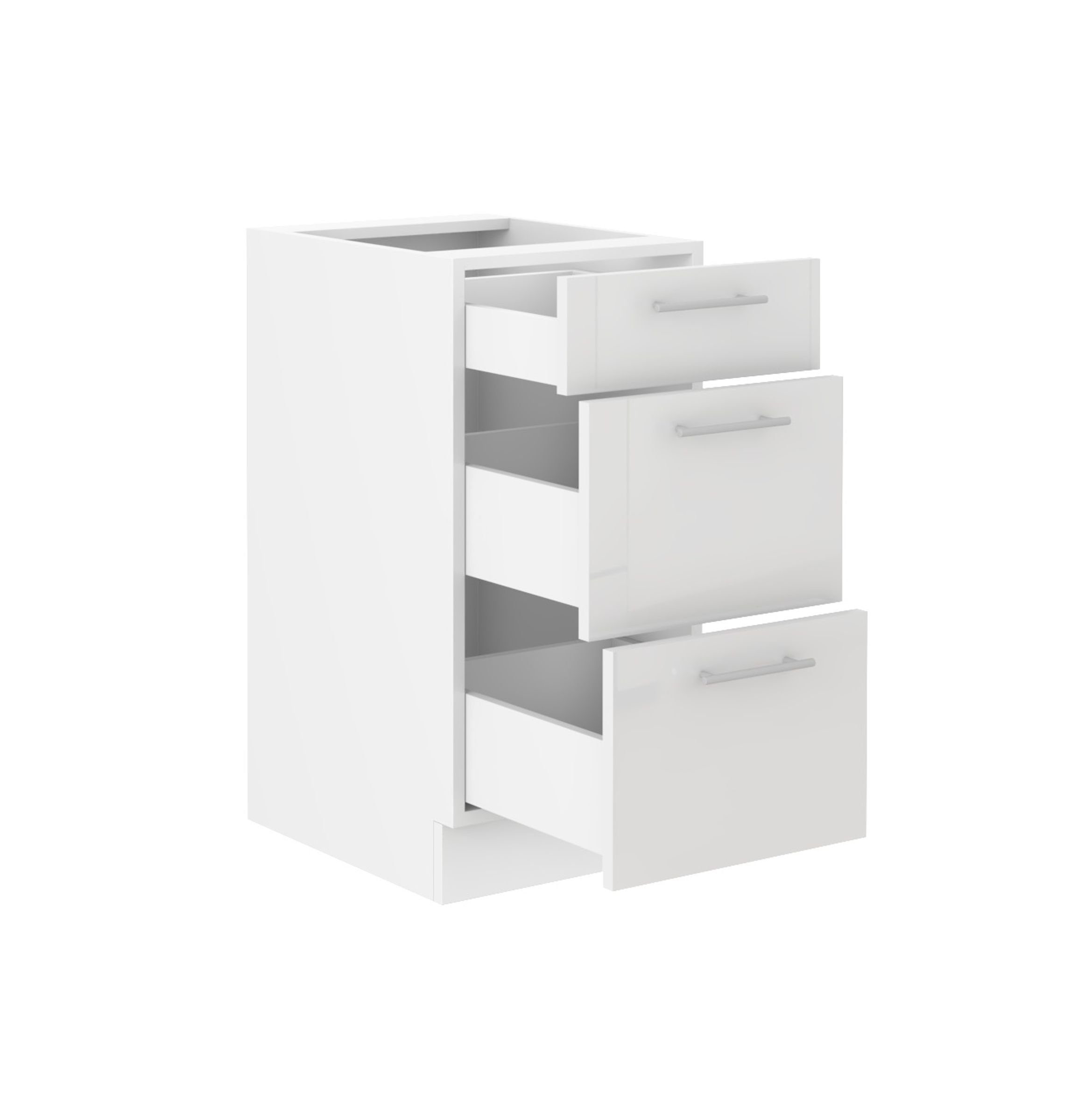 40 Weiß Küche Küchenblock Hochglanz + Soft-Close Küchenzeile Lara Auszugsunterschrank Küchen-Preisbombe Weiß