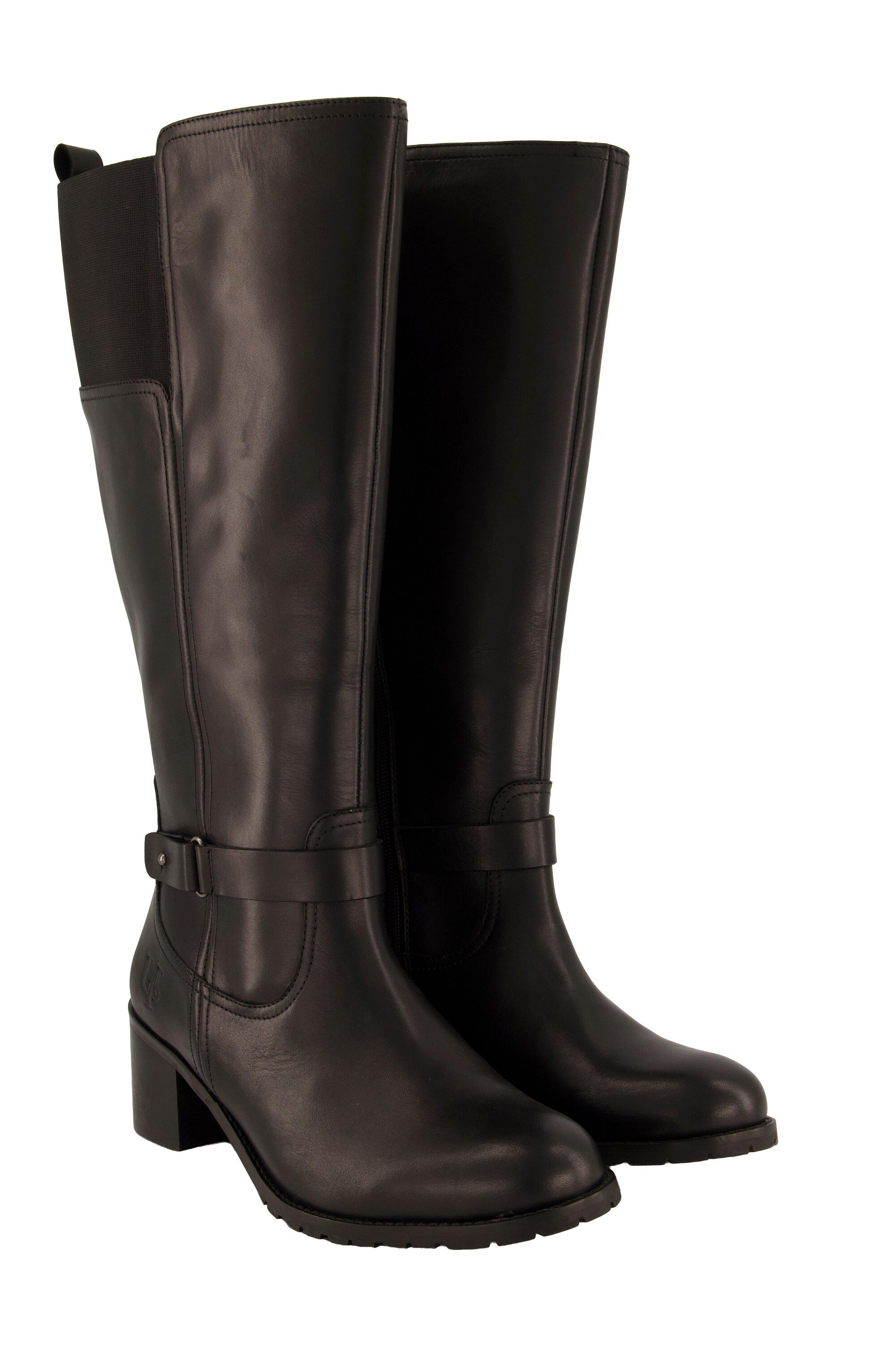 Ulla Popken Lederstiefel XXL-Schaft Wechselfußbett Weite günstig online kaufen