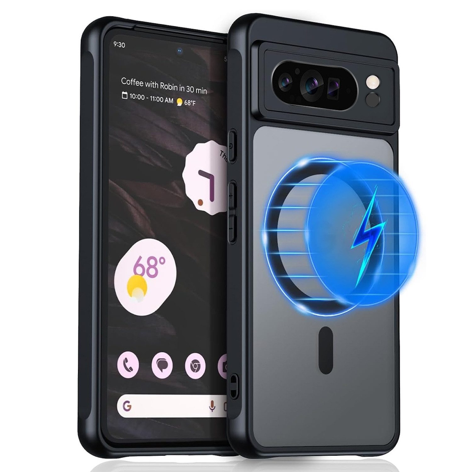 Wigento Handyhülle Für Google Pixel 9 Pro XL MagSafe ultra dünn PC / TPU Silikon Hülle