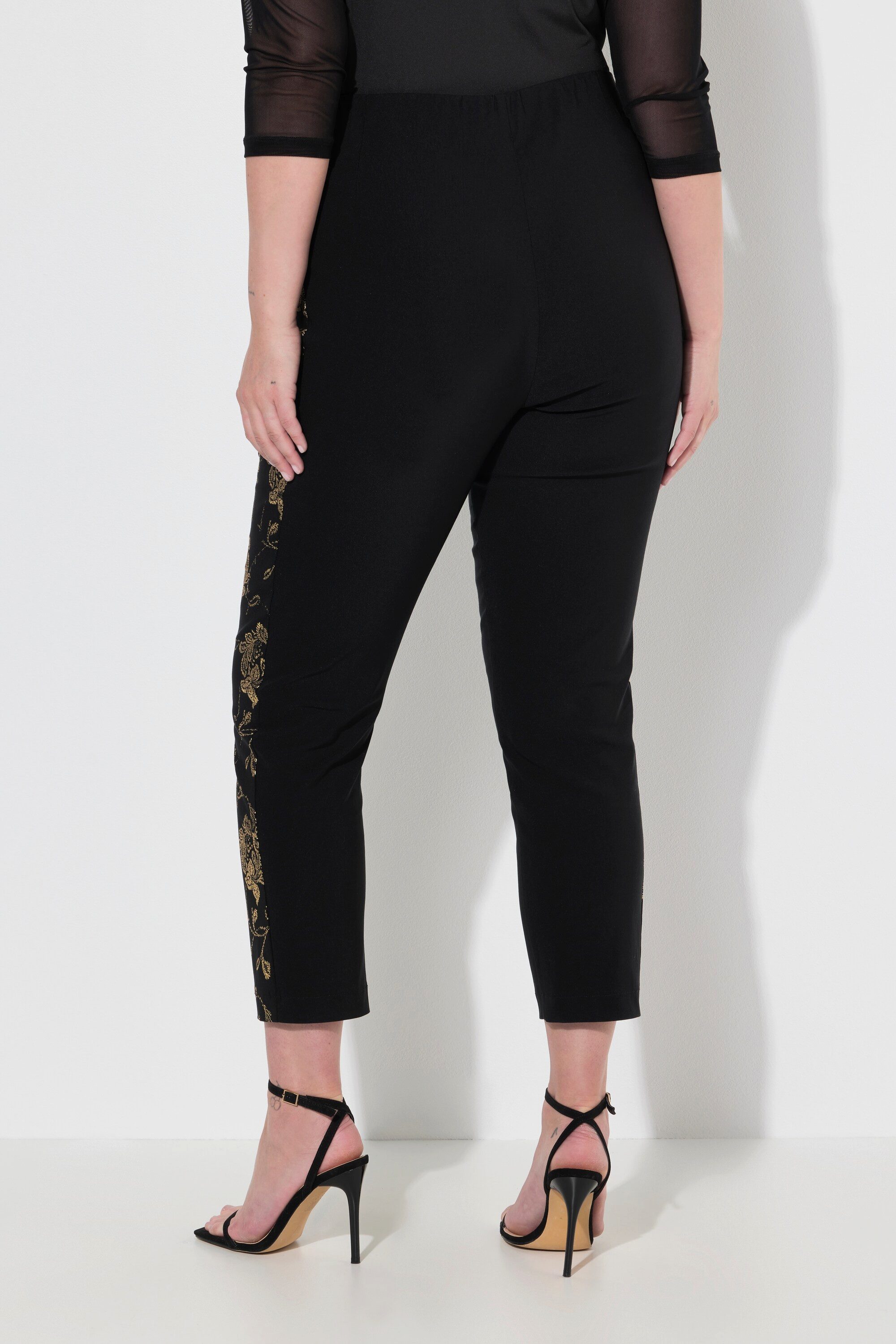 MIAMODA Schlupfhose Bengalinhose schmales Bein golderner Druck